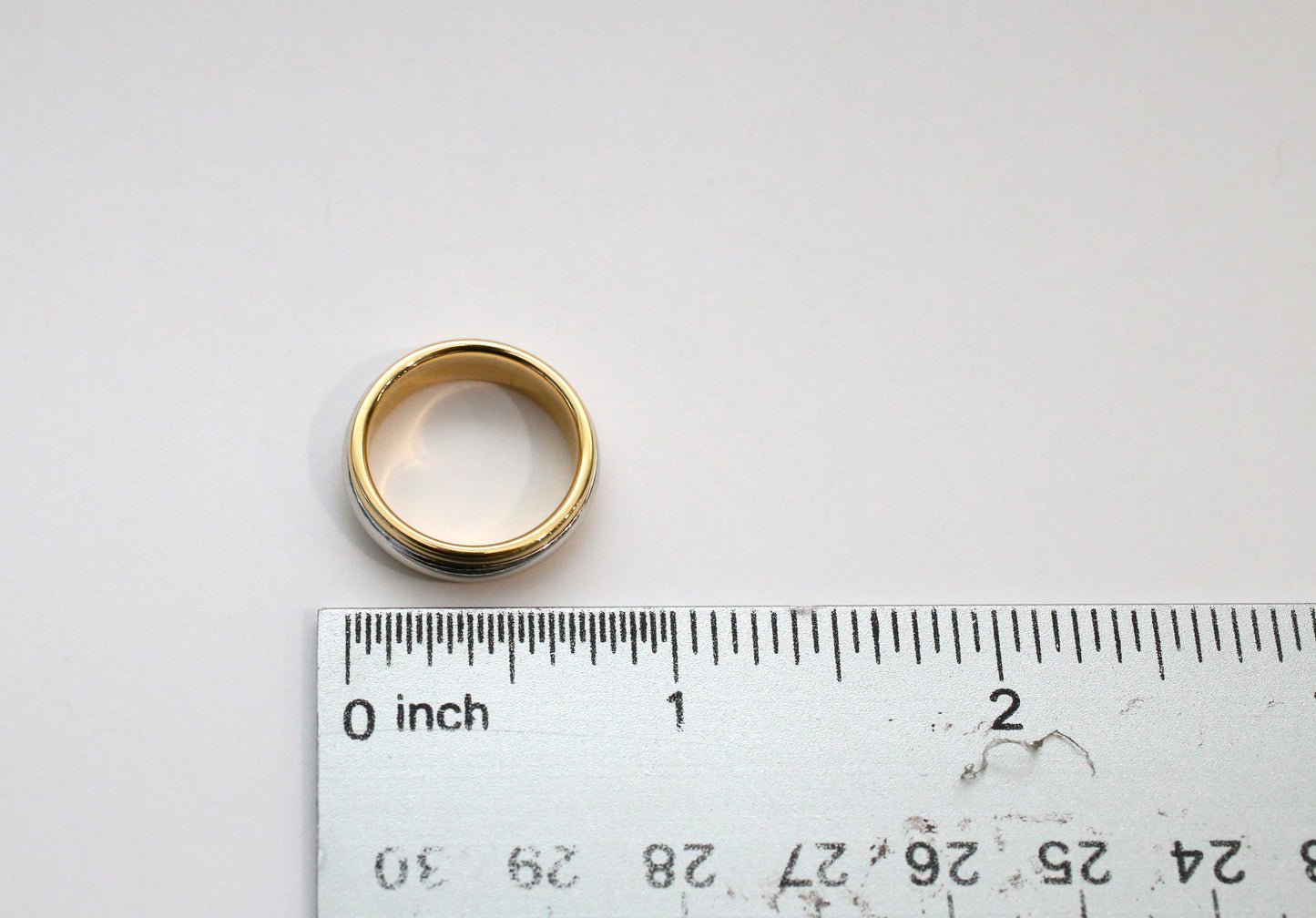 Platinum & 18k Yellow Gold Wedding Band, Size 6 - 8.9g