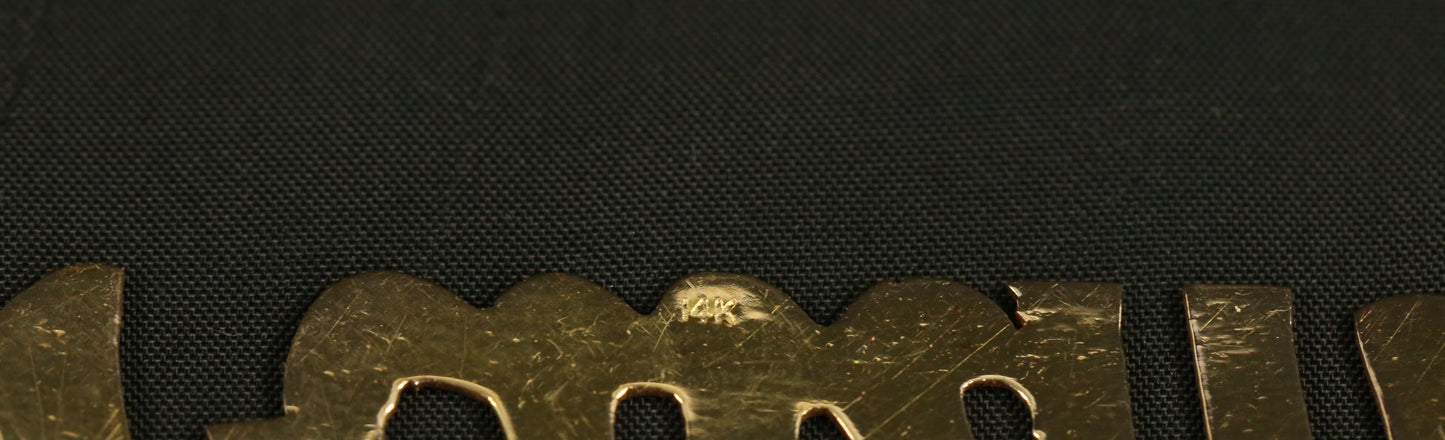 14k Yellow Gold 'FATIMA' Name Plate Necklace, 18 inches - 7.1g