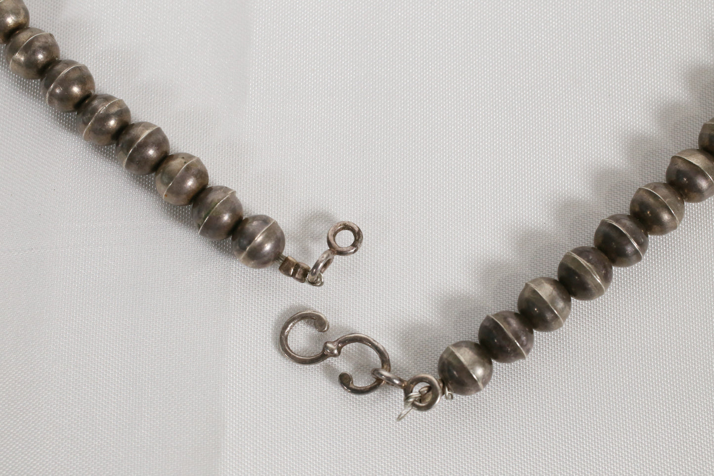 Vintage Sterling Silver Large Green Turquoise Necklace, 26 inches - 219.8g