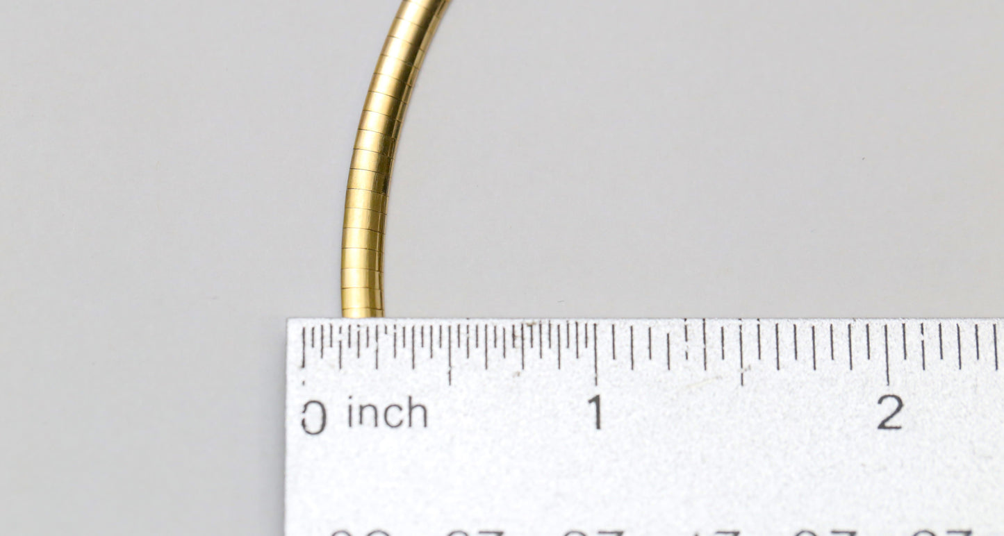 14k White & Yellow Gold Reversible Omega Choker Necklace, 16.5 inches - 20.6g