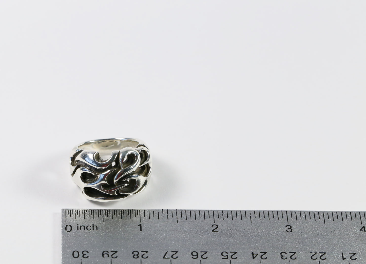 Sterling Silver Flame Ring, Size 11.5 - 28.8g