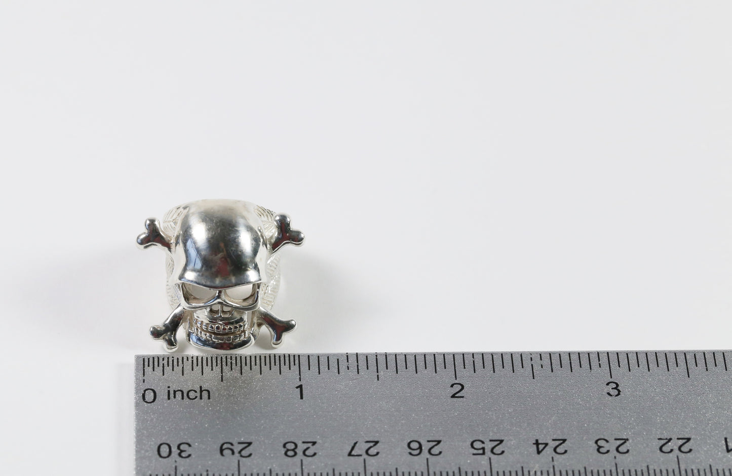 Sterling Silver Skull & Crossbones Ring, Size 6 - 16.0g