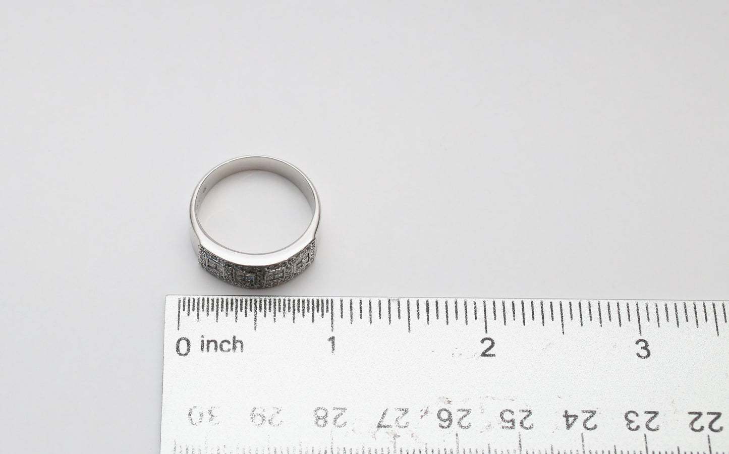 14k White Gold Multi-Diamond Band, Size 10 - 6.6g