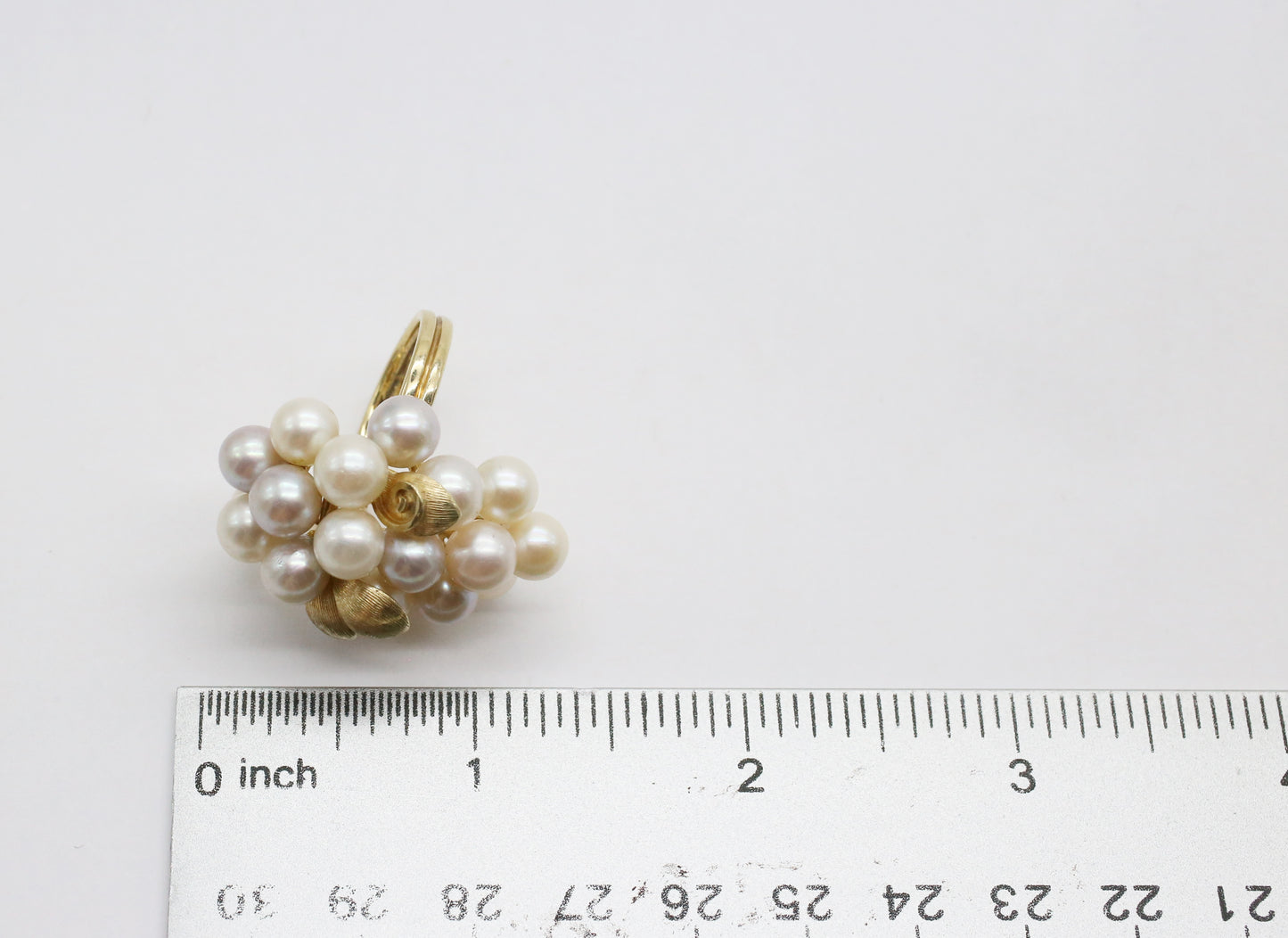 14k Yellow Gold Pearl Cocktail Ring, Size 6 - 15.0g