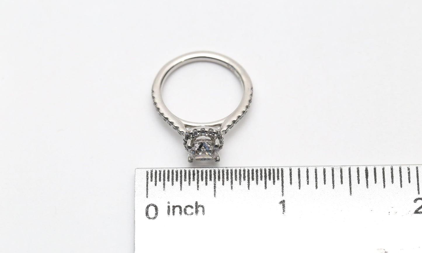 Platinum Diamond Engagement Ring, Size 5 - 4.3g