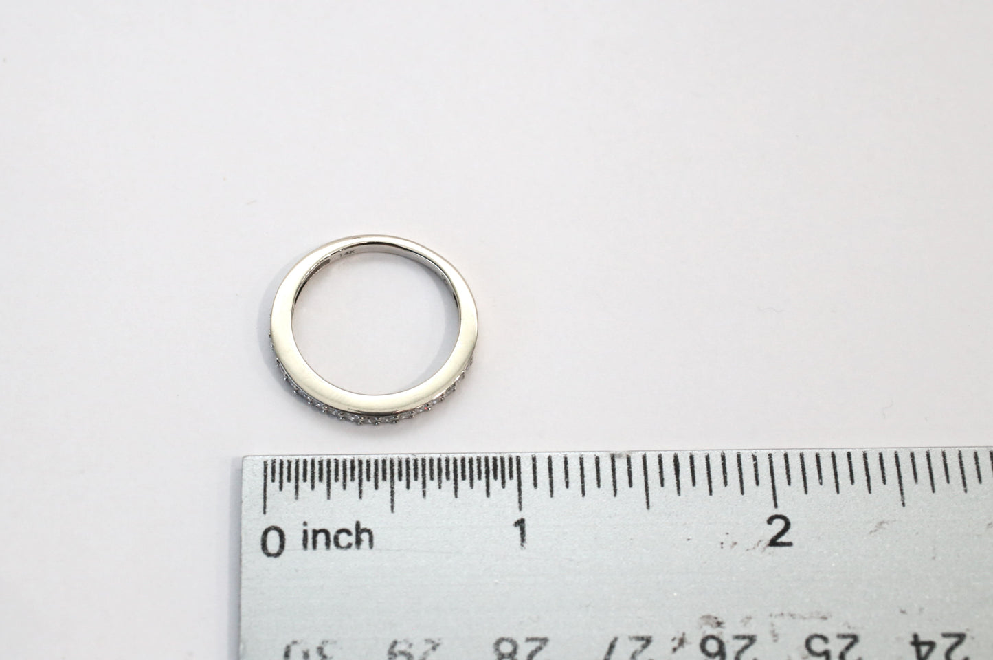 14k White Gold Diamond Band, Size 7.25 - 2.1g