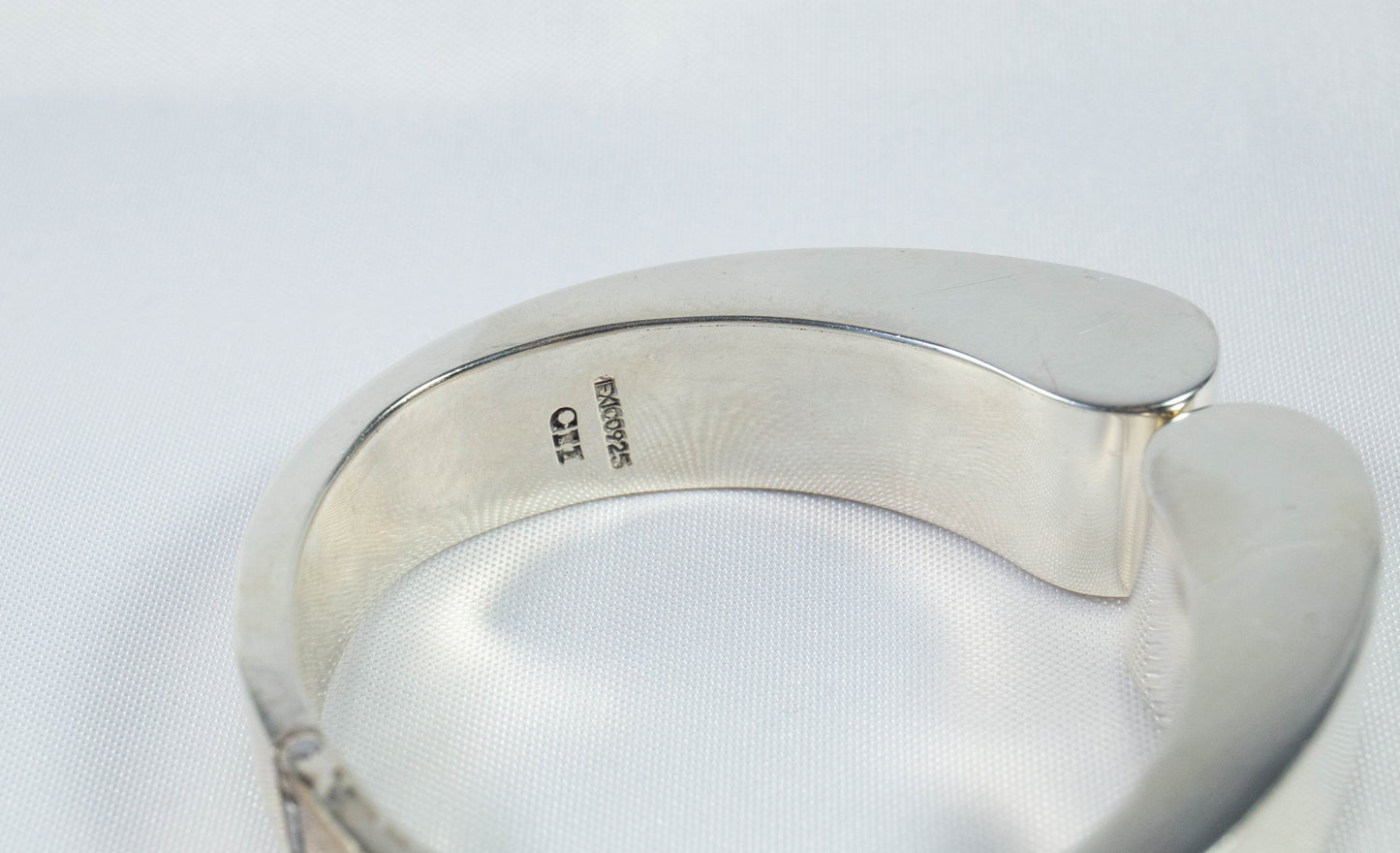 Sterling Silver Hinge Cuff Bracelet, 6.5 inches - 40.0g