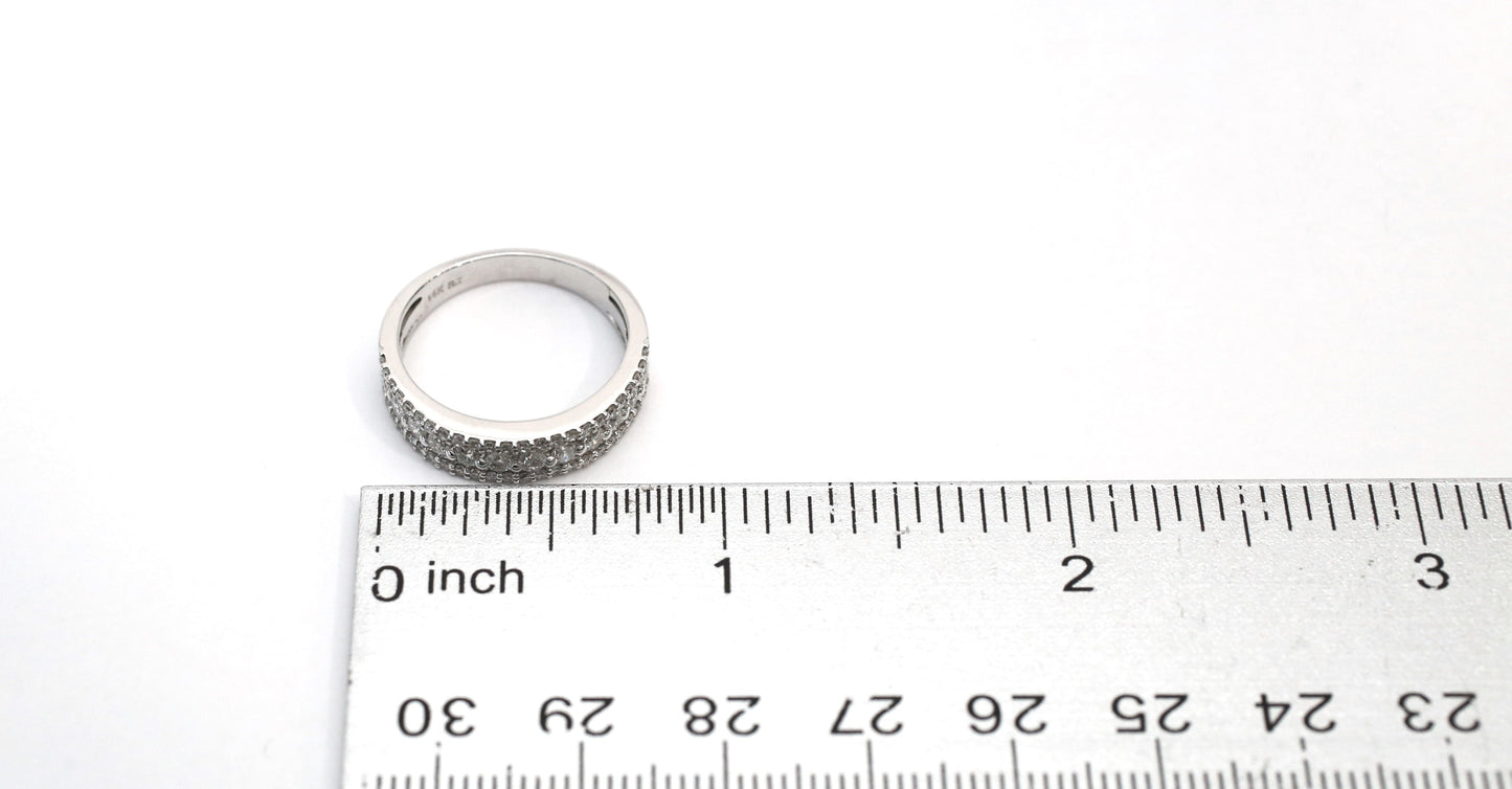 14k White Gold Diamond Band, Size 7 - 3.3g