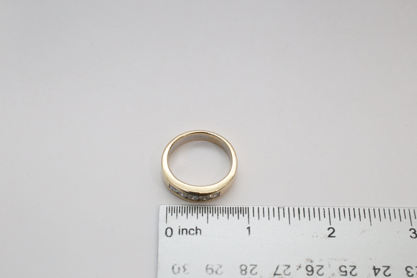 14k Yellow Gold Diamond Band, Size 10 - 9.0g