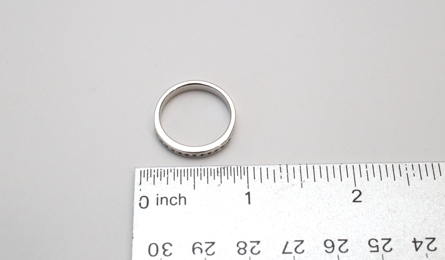 14k White Gold Diamond Band, Size 7.25 - 3.3g