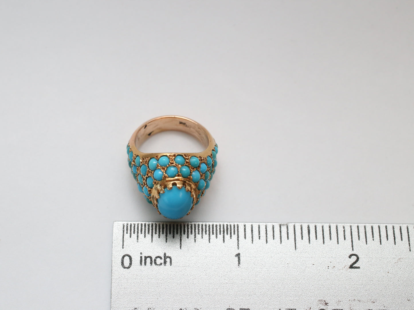 18k Yellow Gold Cocktail Ring, Size 5.75 - 9.2g