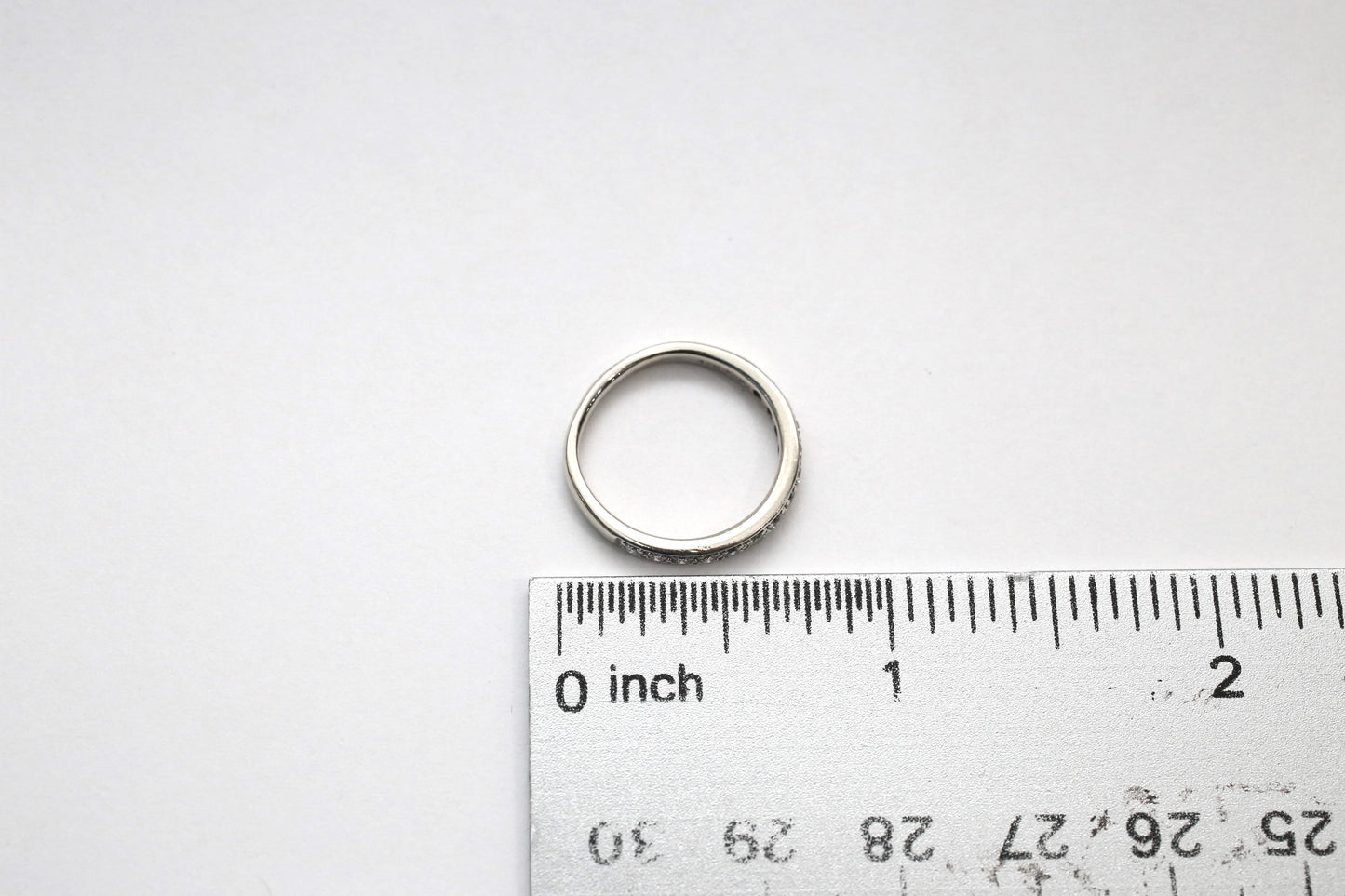 14k White Gold Diamond Band, Size 4.75 - 1.9g