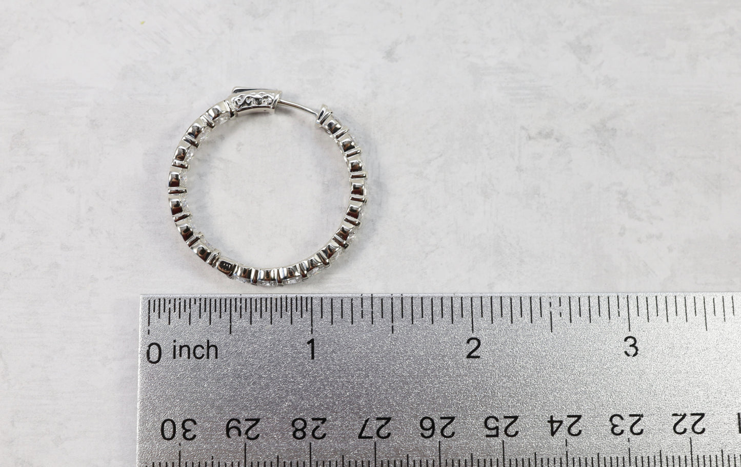 14k White Gold Custom Diamond Hoop Earrings - 11.2g