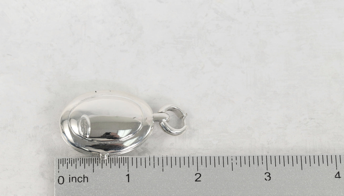 Vintage Burberrys Sterling Silver Oval Locket, 27.0g