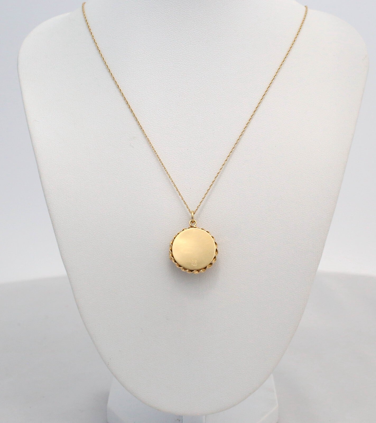 Vintage 14k Yellow Gold Diamond Locket Necklace, 18 inches - 5.8g