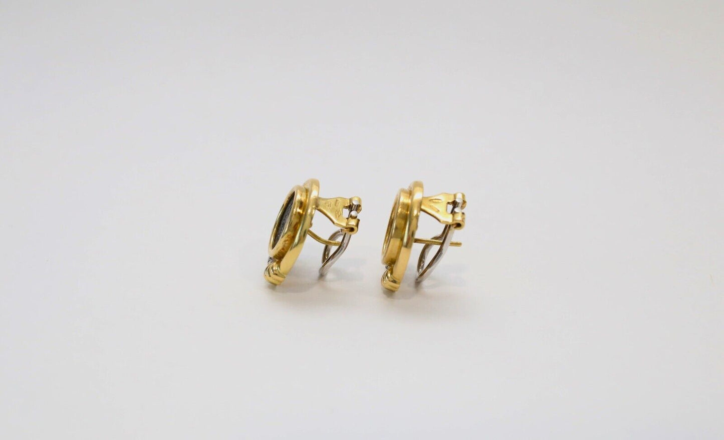 Vintage 18k Yellow Gold Diamond Coin Earrings, 15.6g