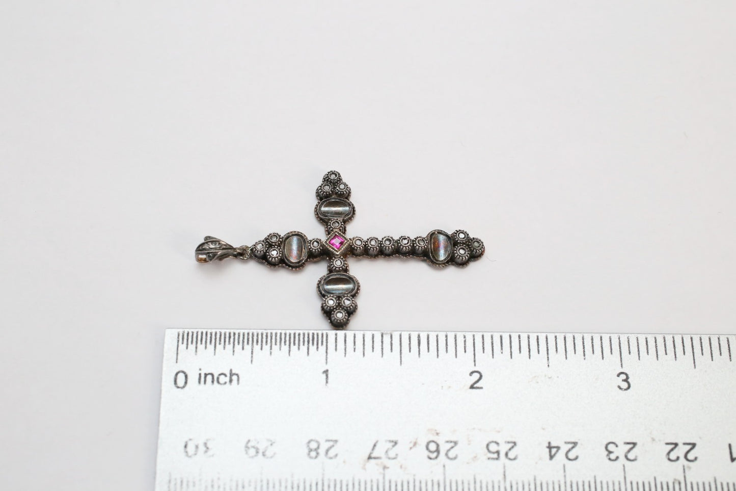 Vintage Sterling Silver Ornate Cross, 5.4g