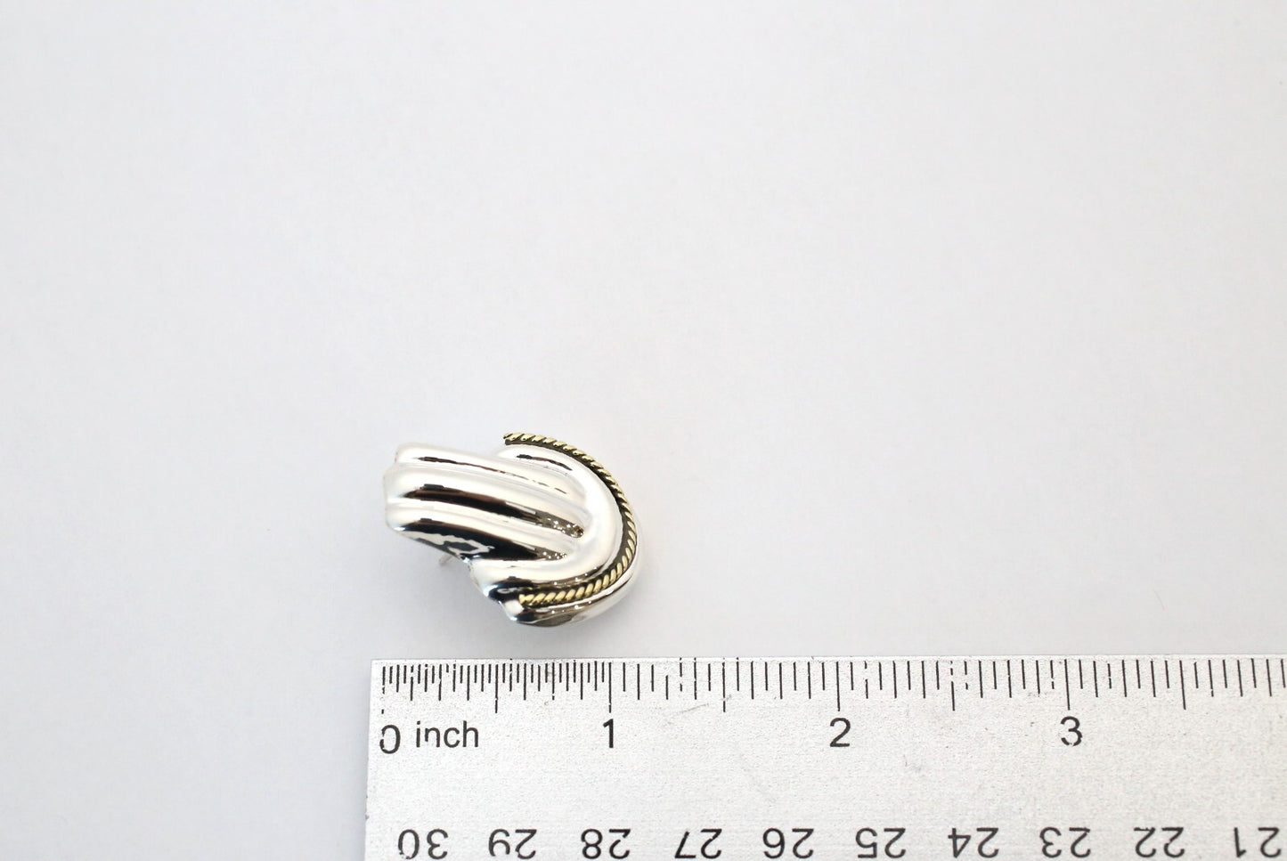 Mexico Sterling Silver Gold-Tone Twisted Rope Earrings, 12.2g