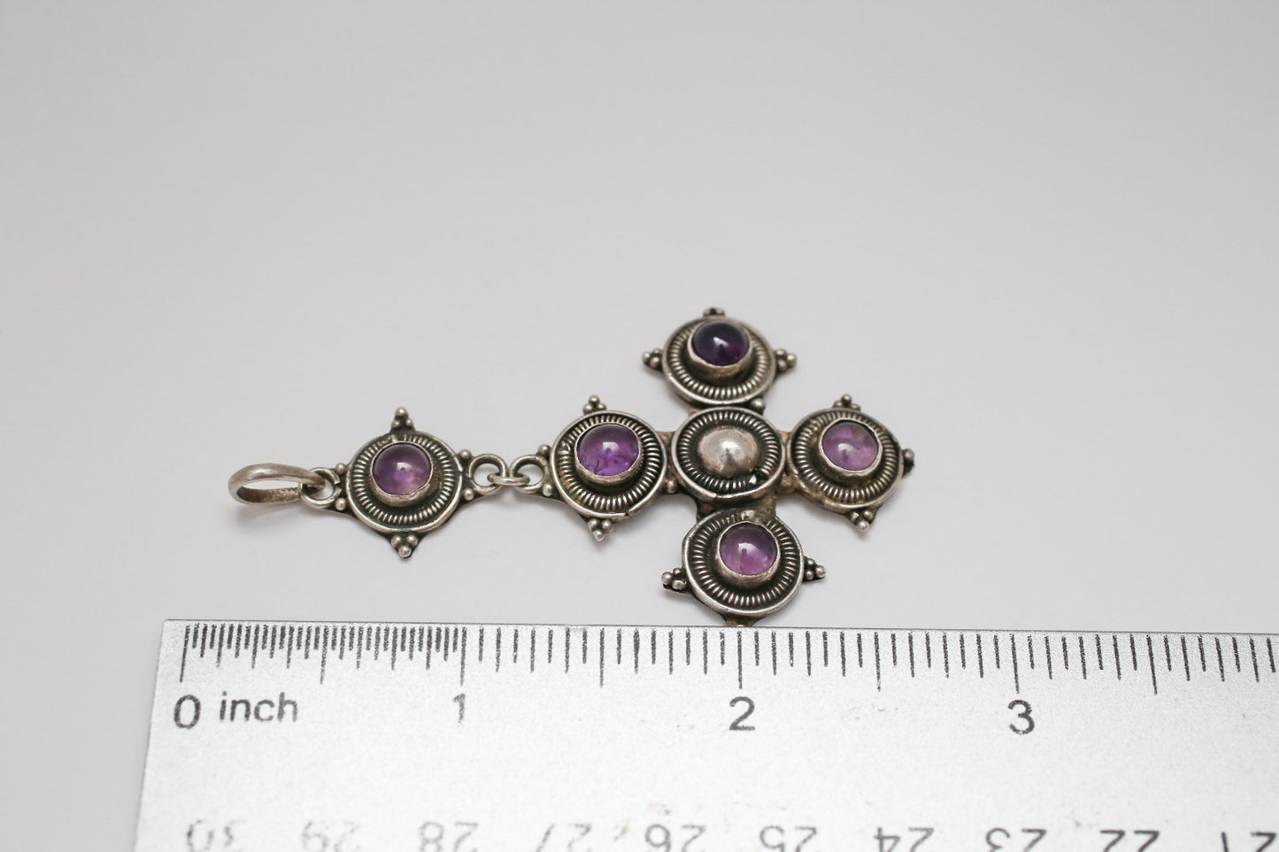 Vintage Sterling Silver Amethyst Pendant, 10.7g