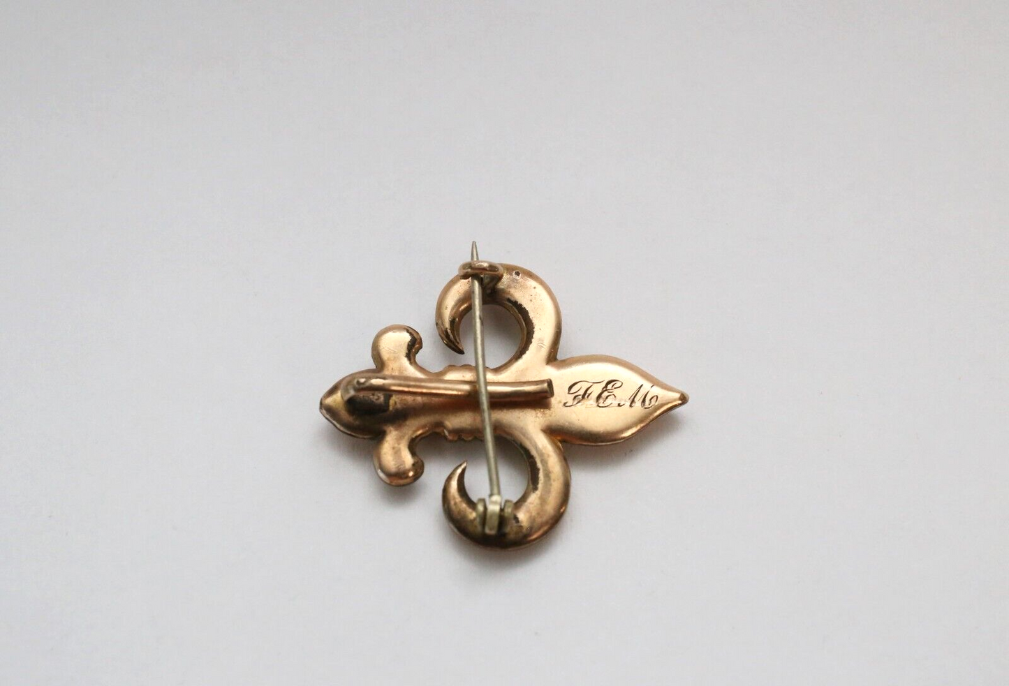 Vintage Gold Filled Fleur De Lis Flower Brooch/Pendant, 3.6g