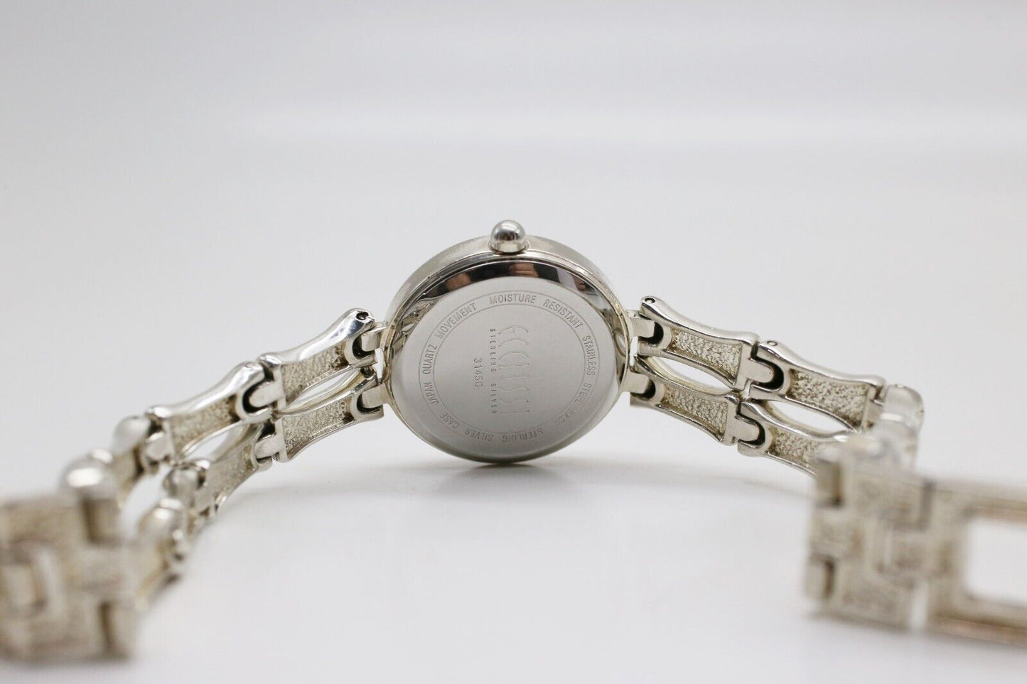 Ecclissi Sterling Silver Bamboo 24mm Ladies Quartz Watch