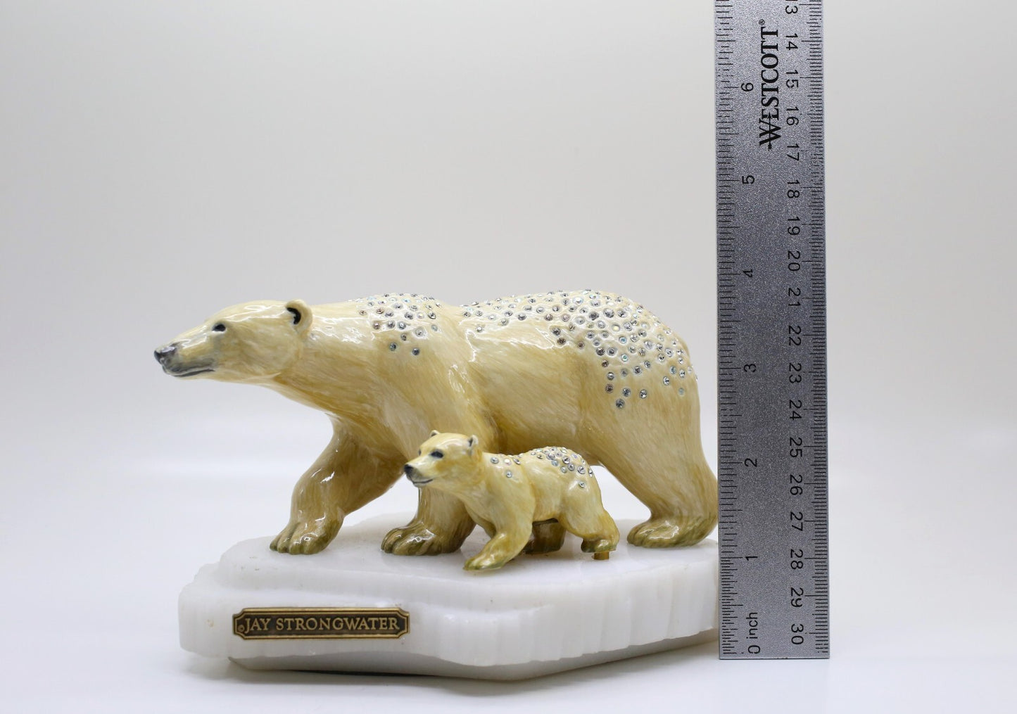 Jay Strongwater Berenger Polar Bear Mama & Baby Figurine