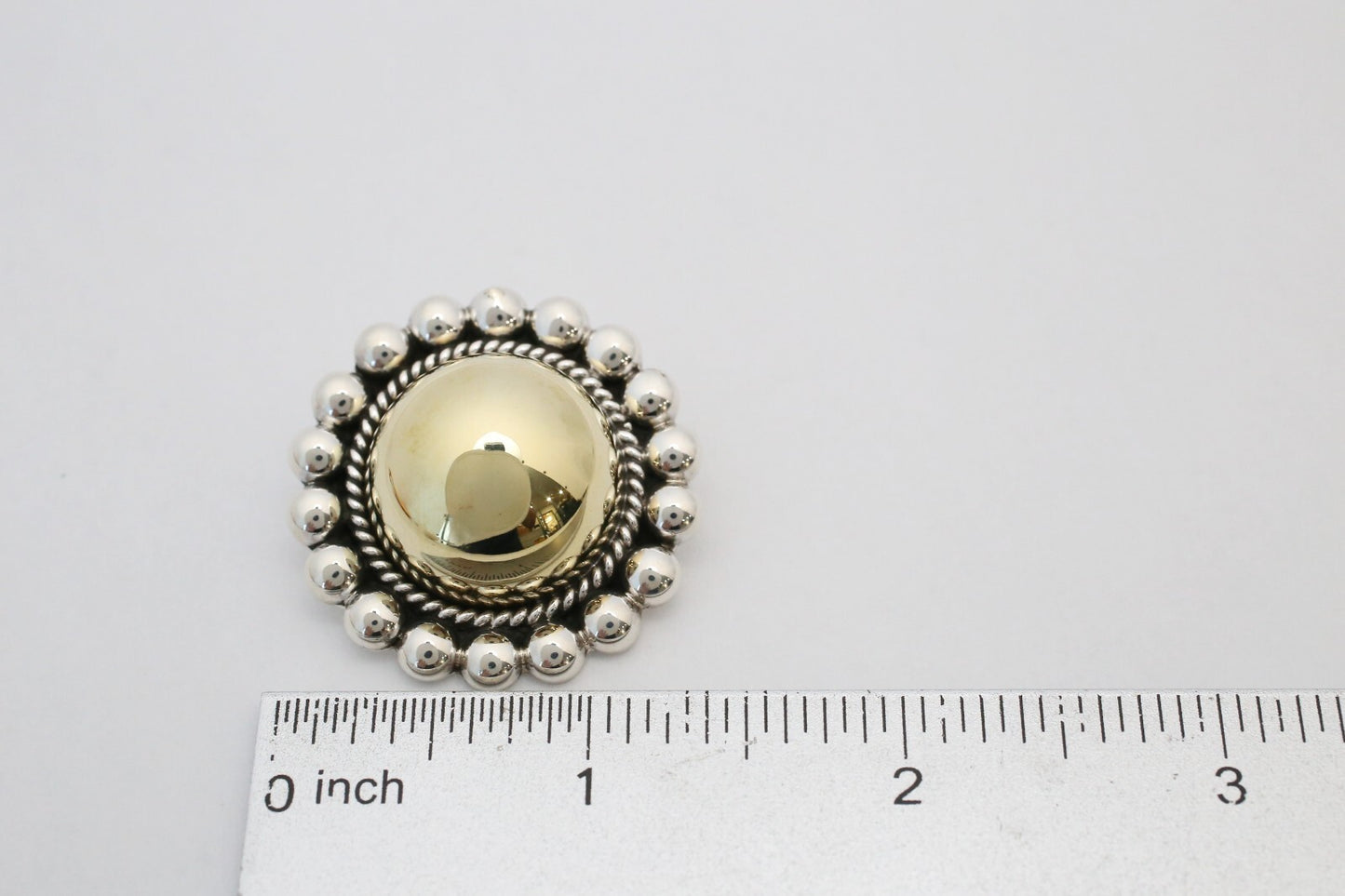 Sterling Silver Gold-Tone Dome Beaded Clip-On Earrings, 26.2g