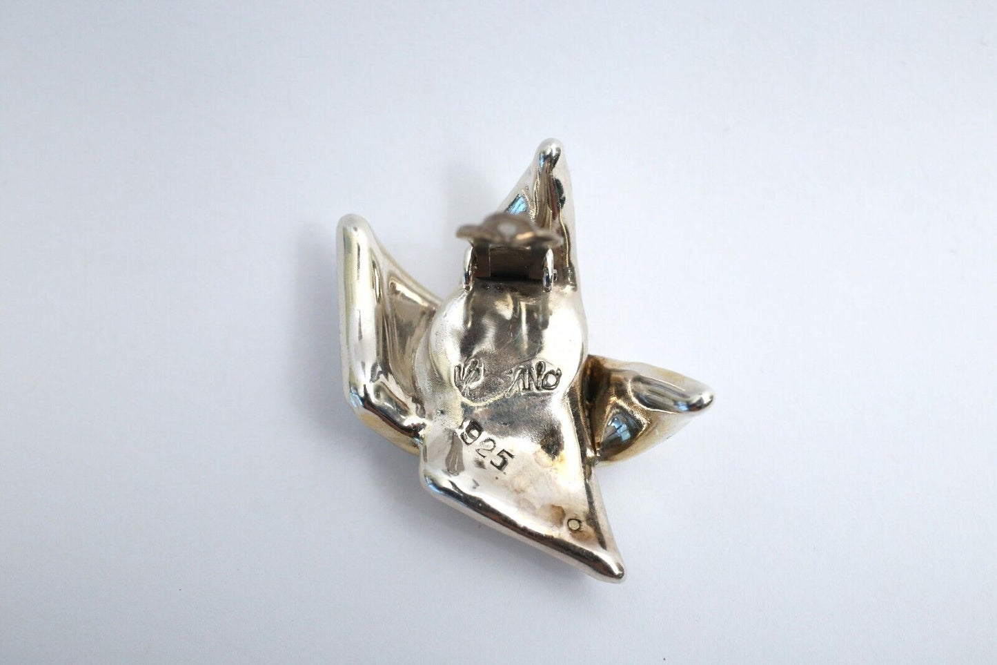 Vintage Sterling Silver Modernist Clip-On Earrings, 16.2g