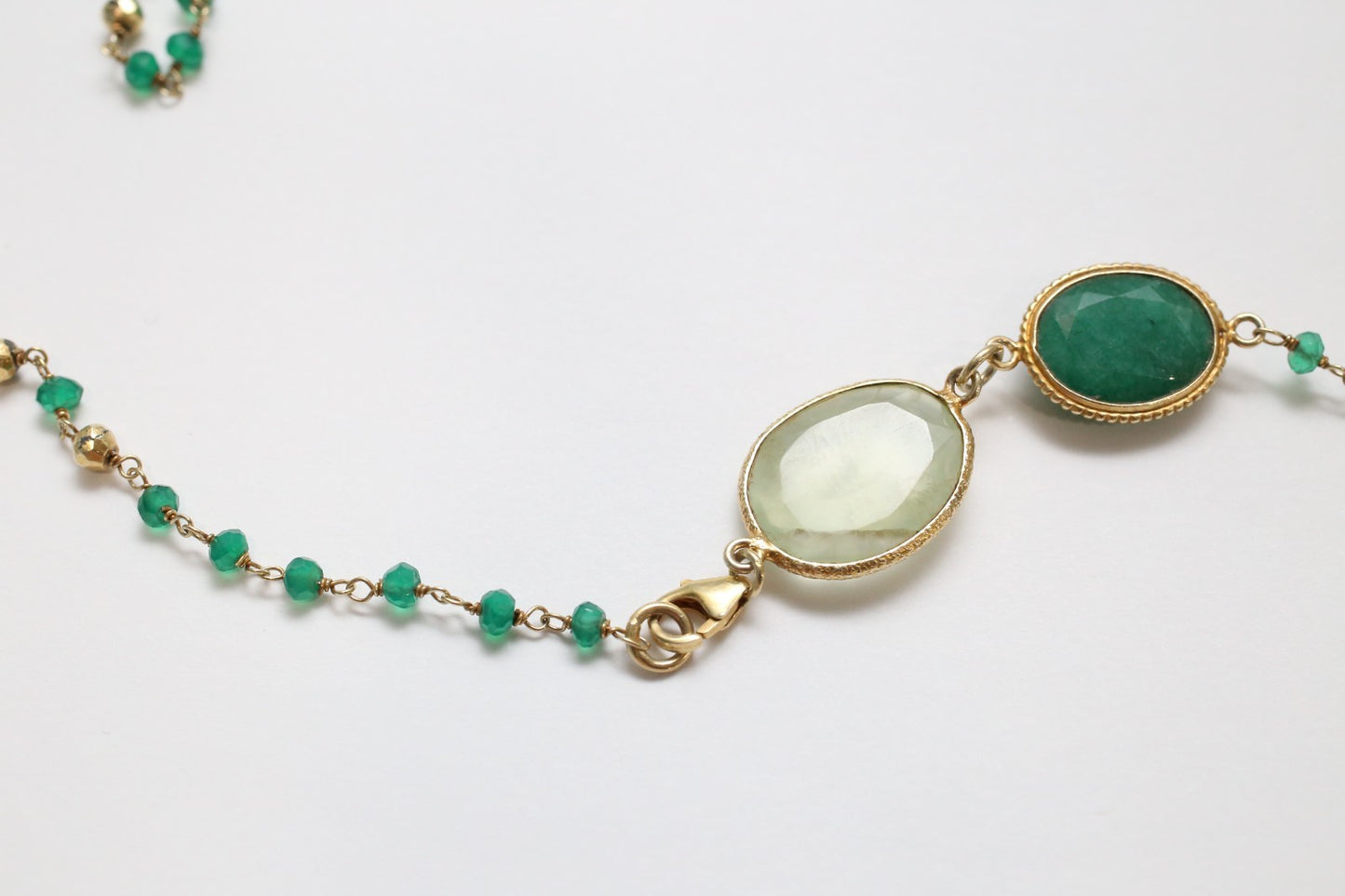 Vintage Gold-Tone Sterling Silver Long Beaded Necklace, 46 inches - 33.8g