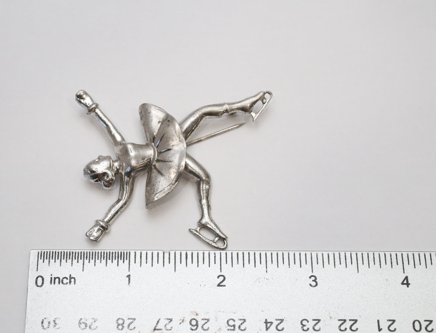 Vintage Sterling Silver Unicraft Ice Skater Brooch, 16.6g