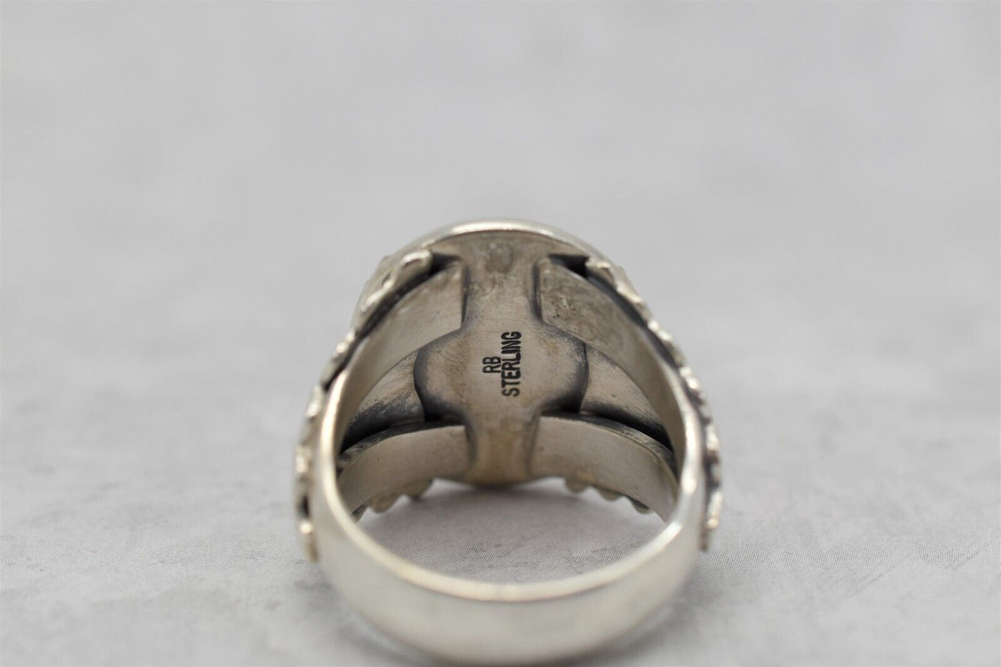 Sterling Silver RB Signed Multi-Gemstone Ring, Size 9.5 - 11.6g