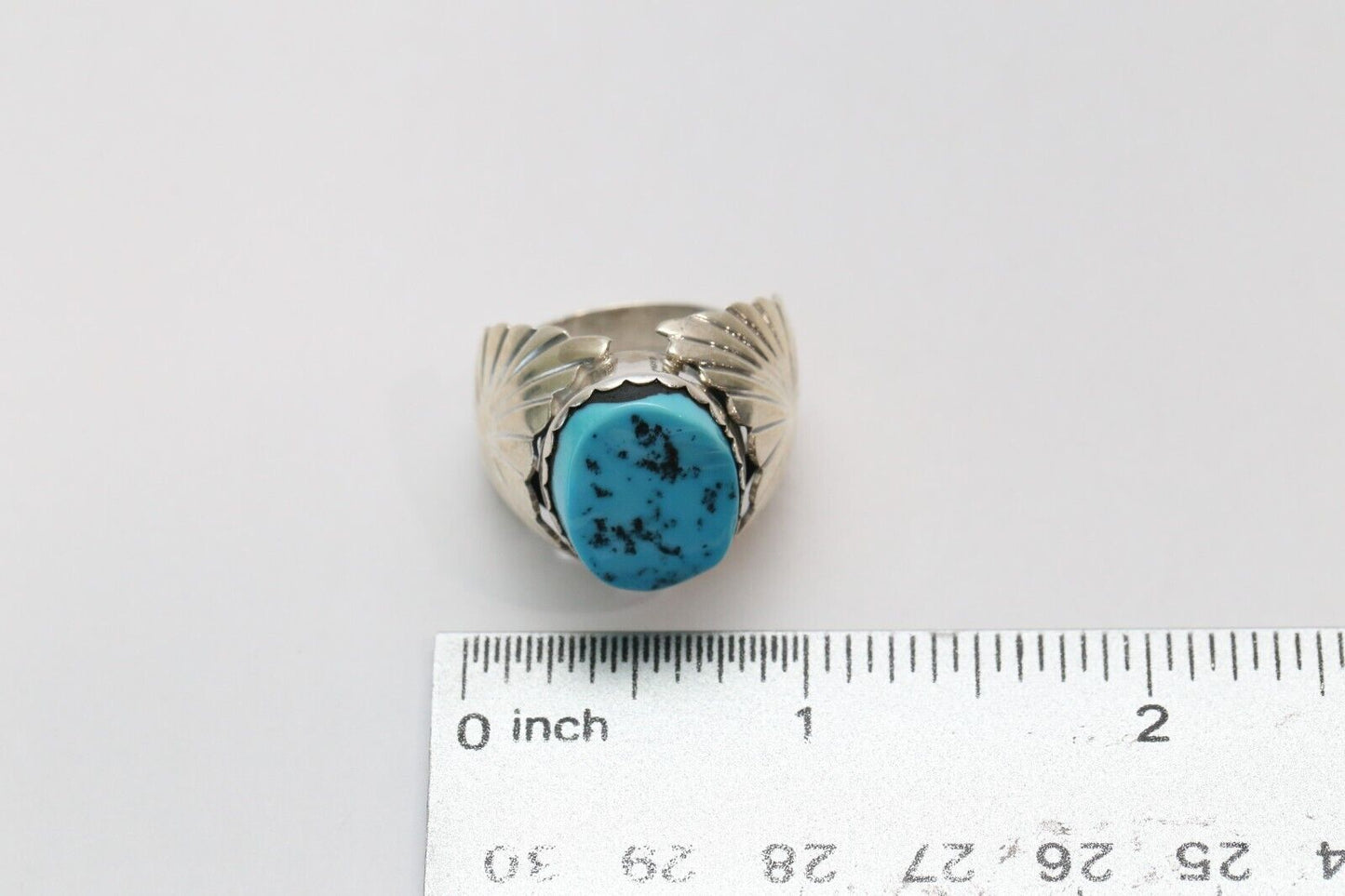 N Juan Sterling Silver Turquoise Ring, Size 9.5 - 11.8g