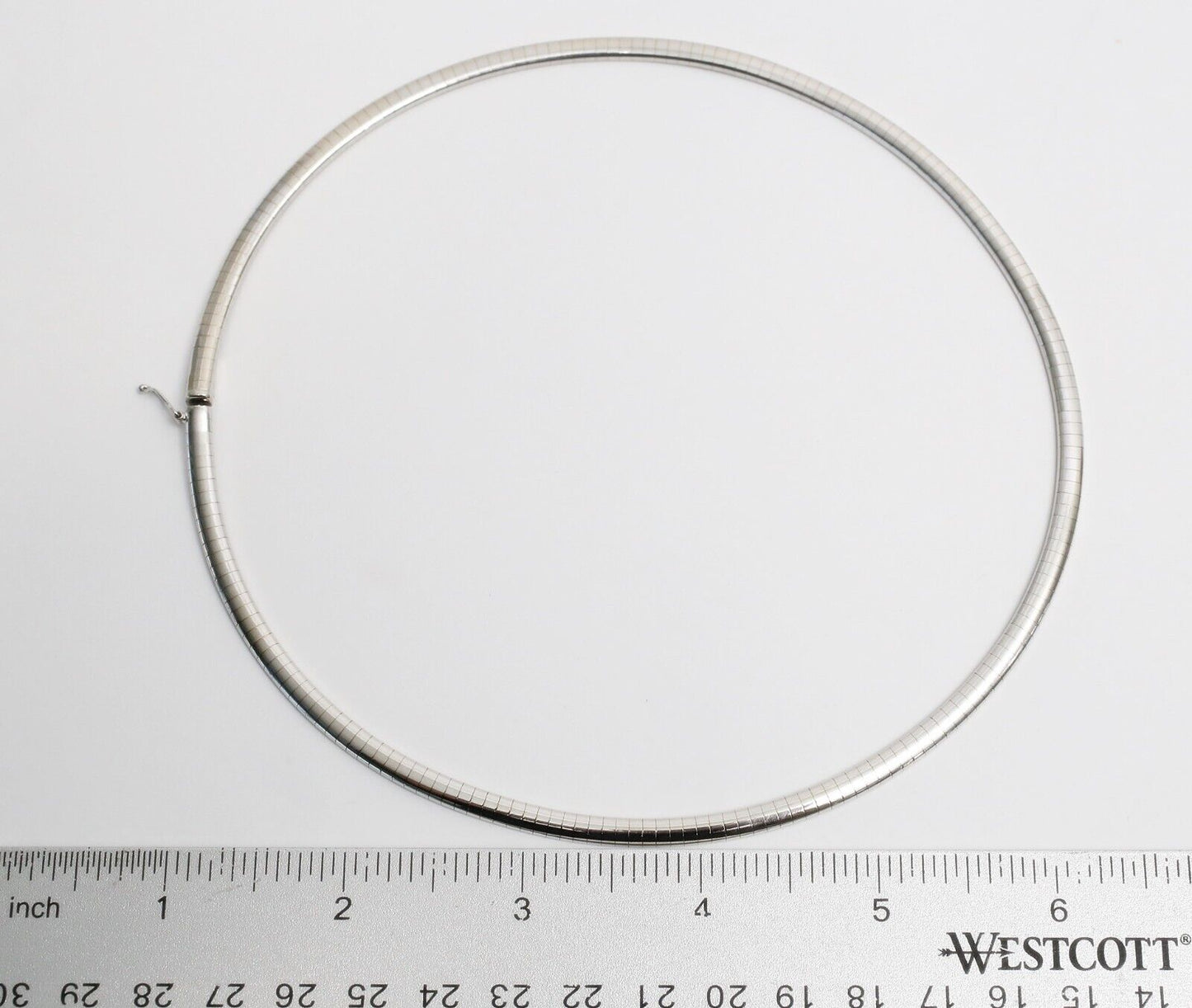 14k White Gold Omega Necklace, 16.5 inches - 25.6g