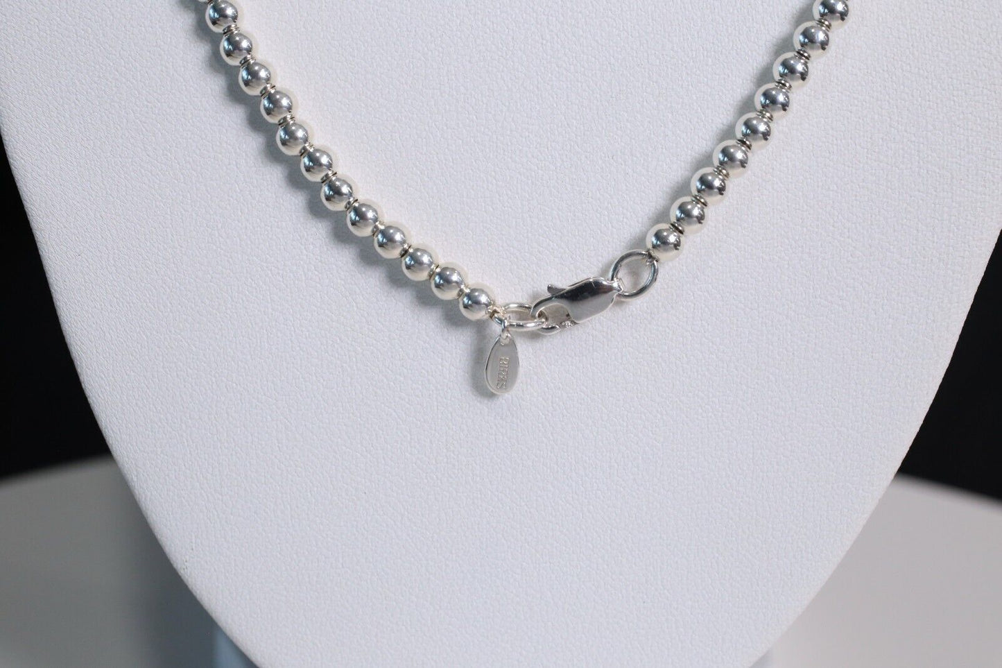 Birks Sterling Silver Graduated Beaded Necklace, 20 inches - 14.7g