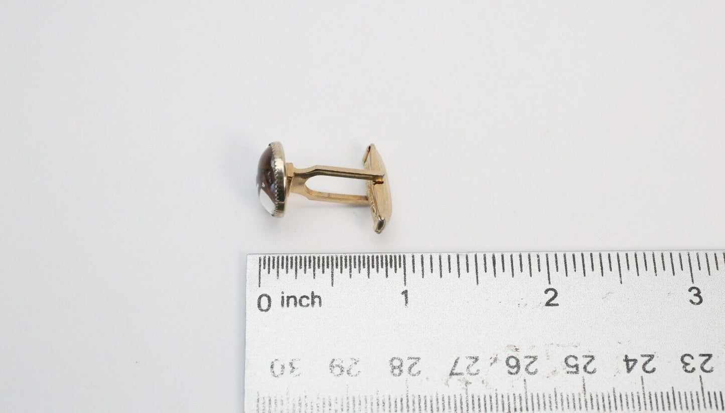 Vintage Men's Round Equine Cufflinks, 5.9g