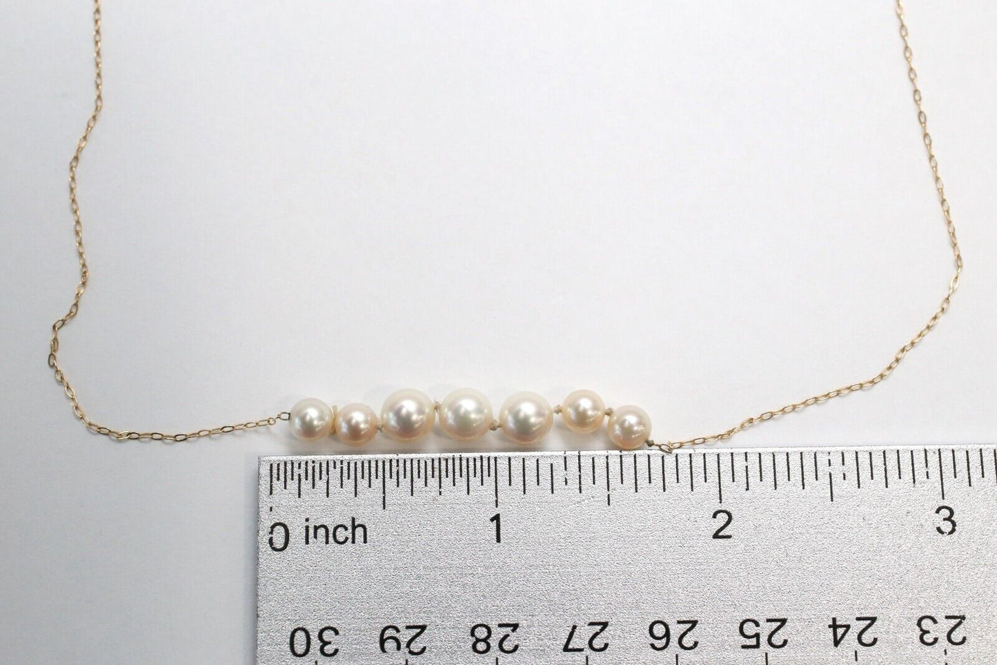 14k Yellow Gold Pearl Necklace, 22 inches - 2.5g