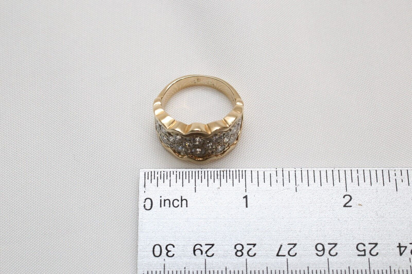 14k Yellow Gold Diamond Cluster RIng, Size 8.5 - 10.7g