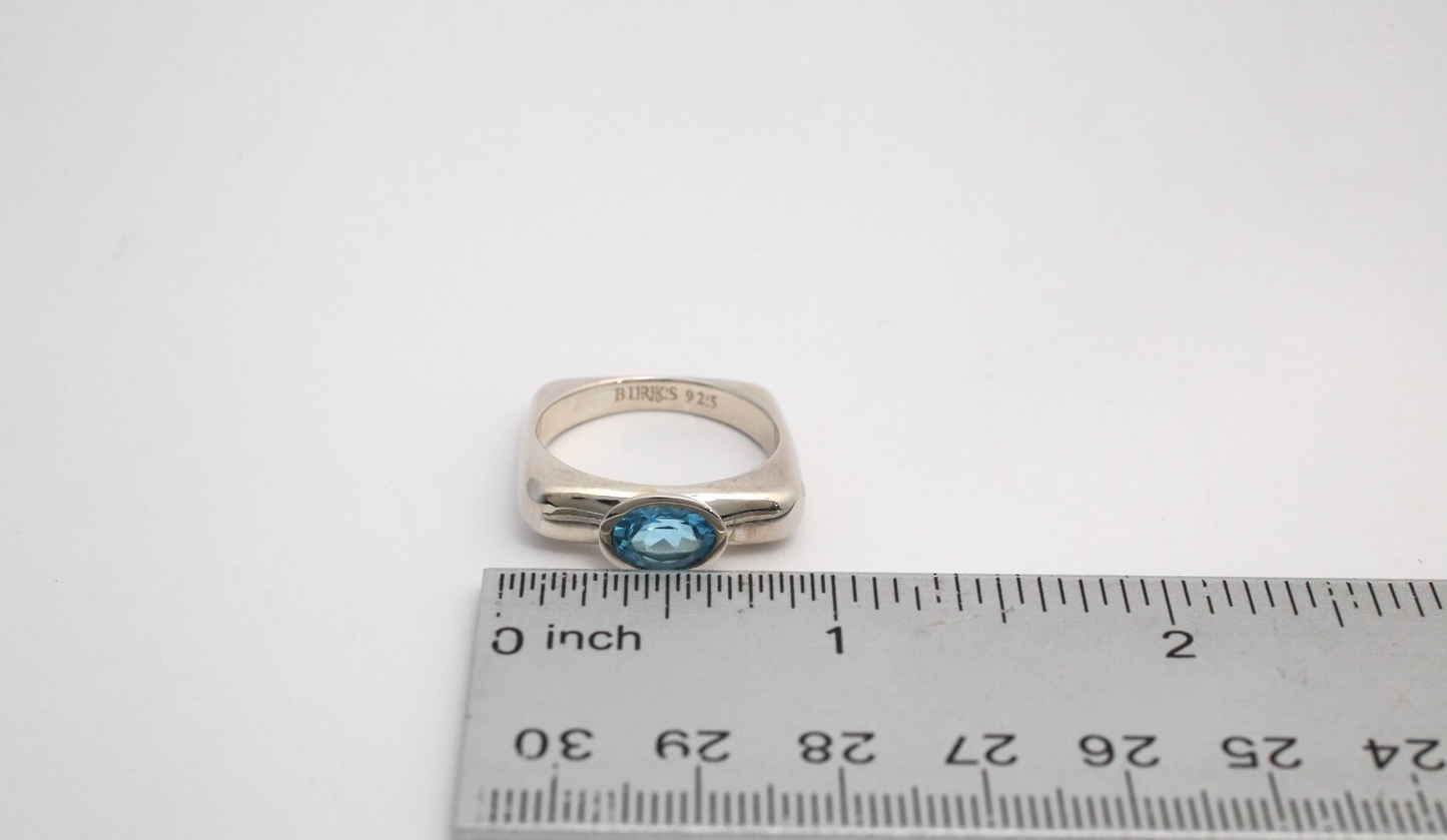Birks Sterling Silver Squared Ring, Size 9.5 - 7.8g