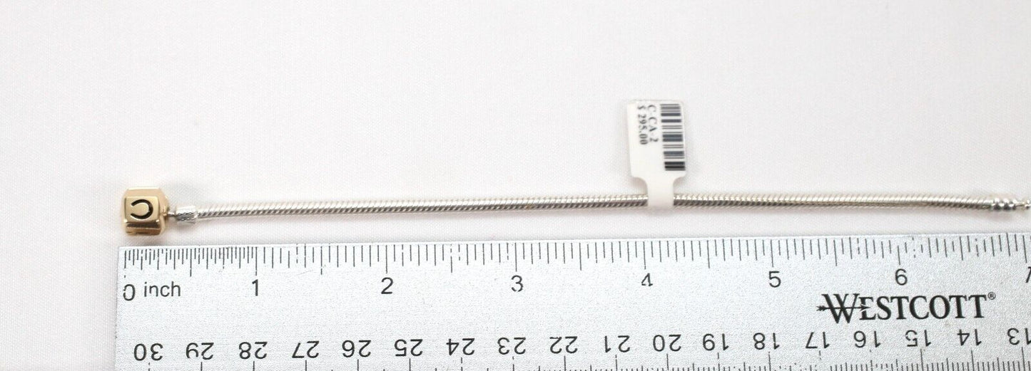 Chamilia Sterling Silver & 14k Yellow Gold Bracelet, 6.5 inches - 13.4g