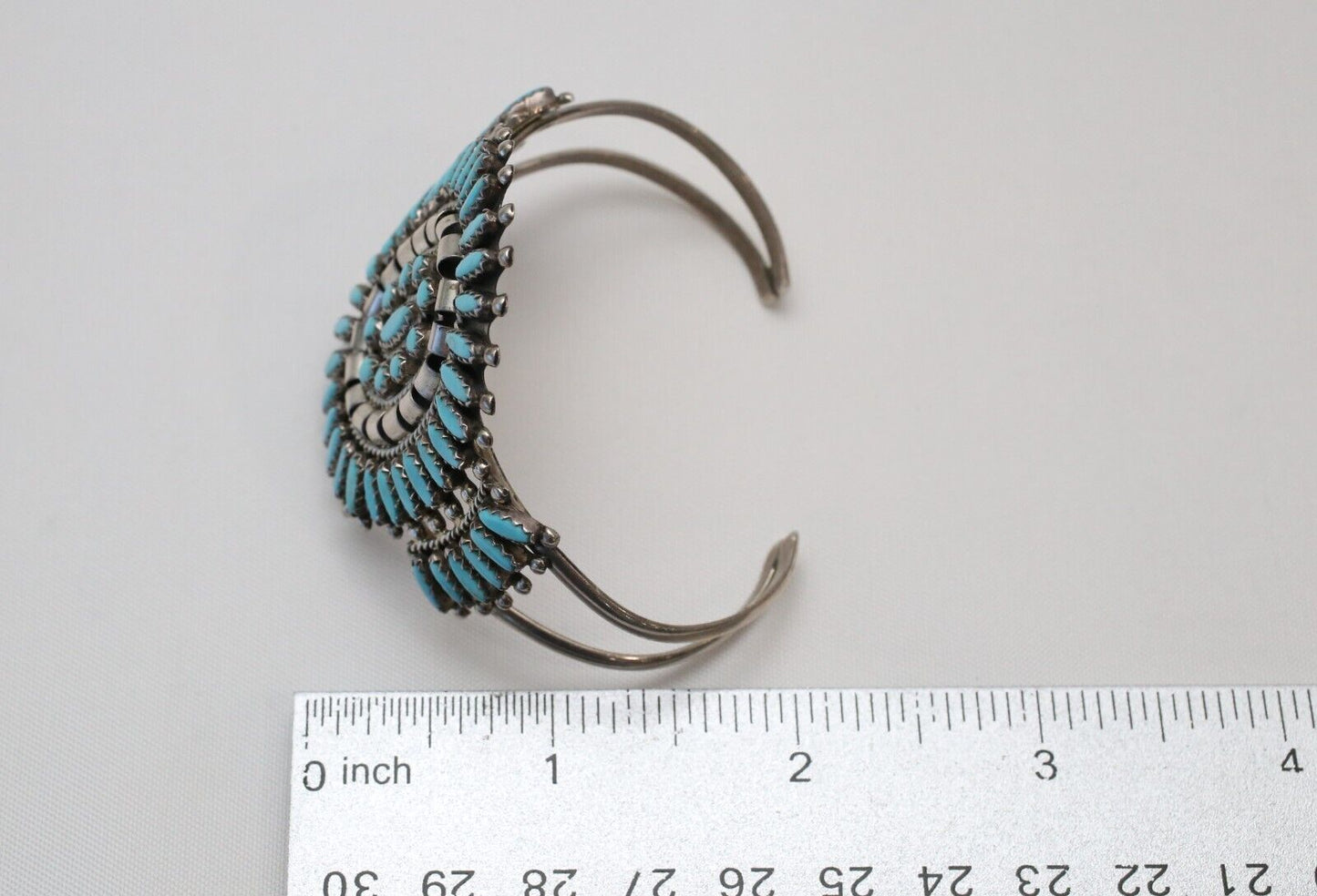 Sterling Silver Nathaniel & Rosemary Nez Cuff Bracelet, 6.5 inches - 25.2g