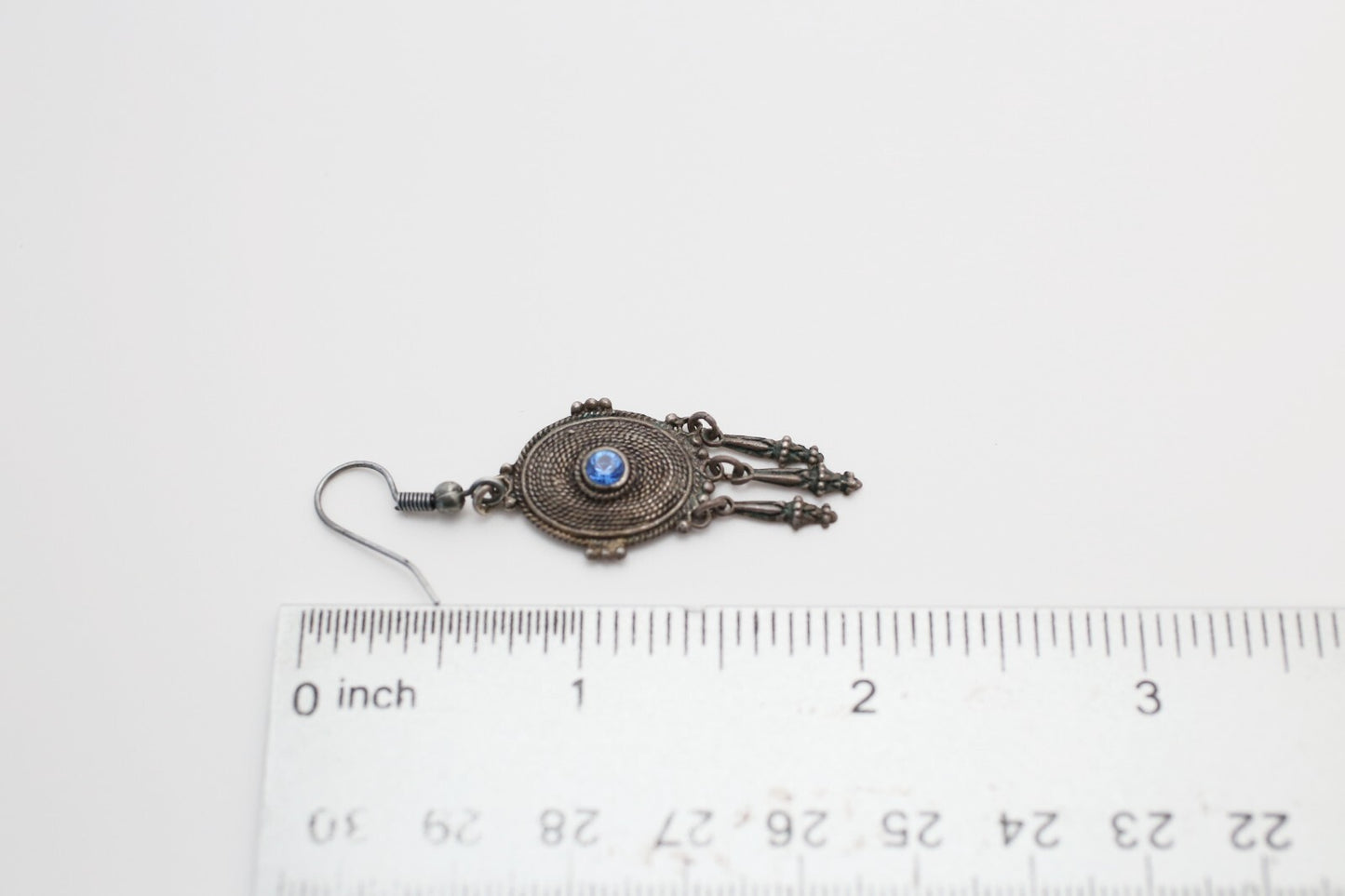 Antique European 835 Silver Dangle Earrings, 5.1g