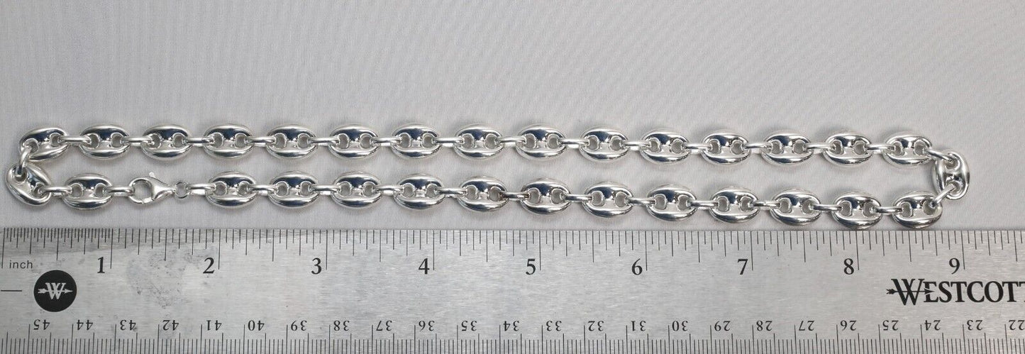 Birks Sterling Silver Mariner Puffed Link Chain, 18.5 inches - 31.9g