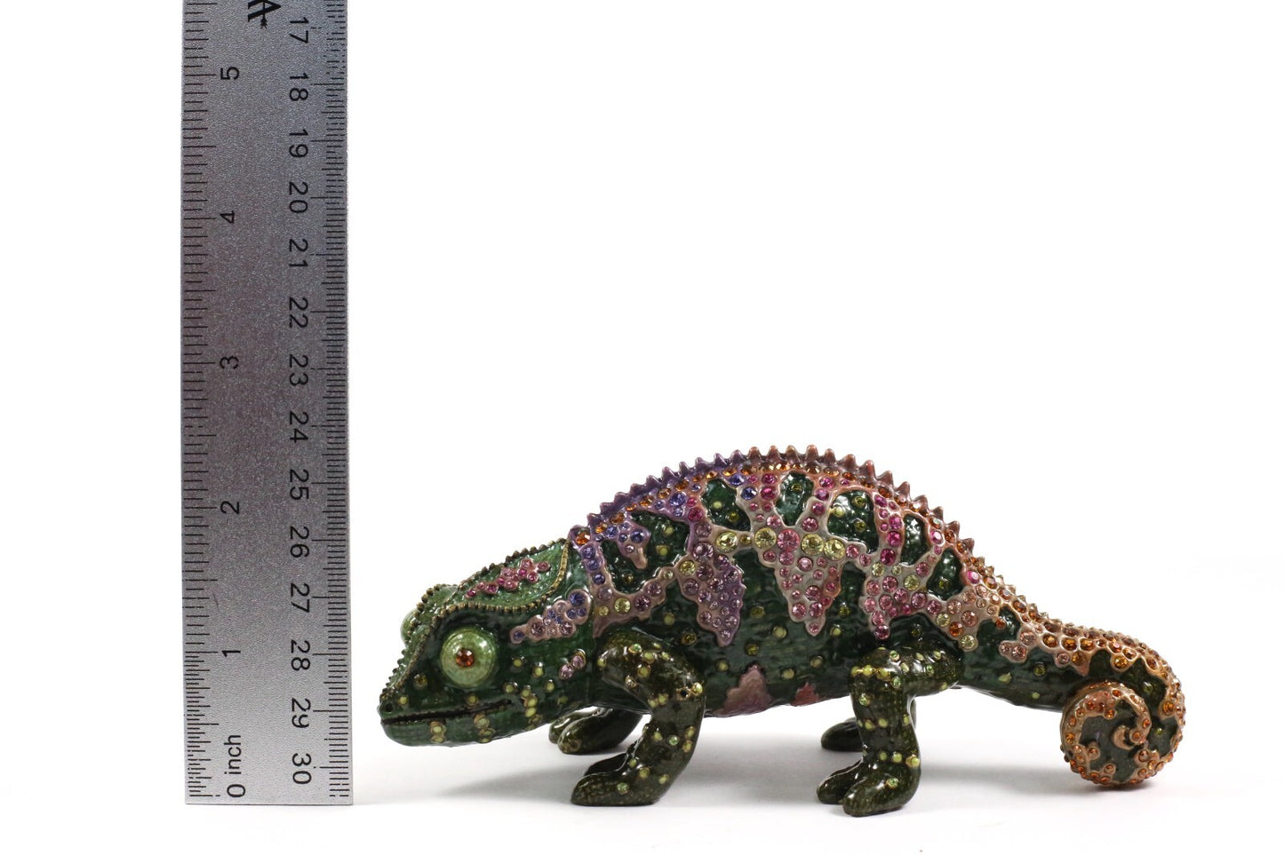 Jay Strongwater Pink Belly Chameleon Figurine