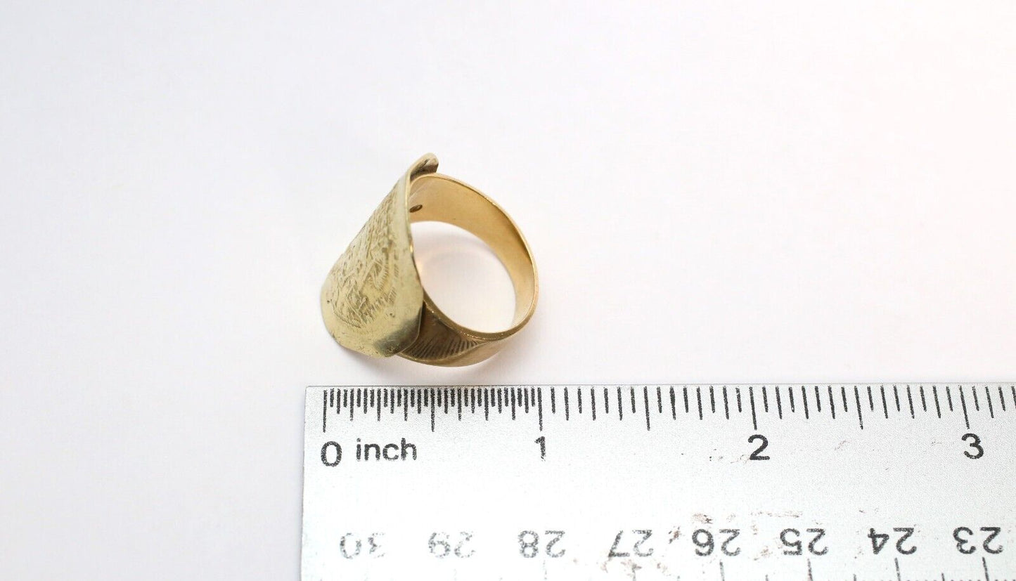Antique 14k Yellow Gold Byzantine Gold Coin Of Emperor Justinian Ring, Size 10.5 - 12.4g