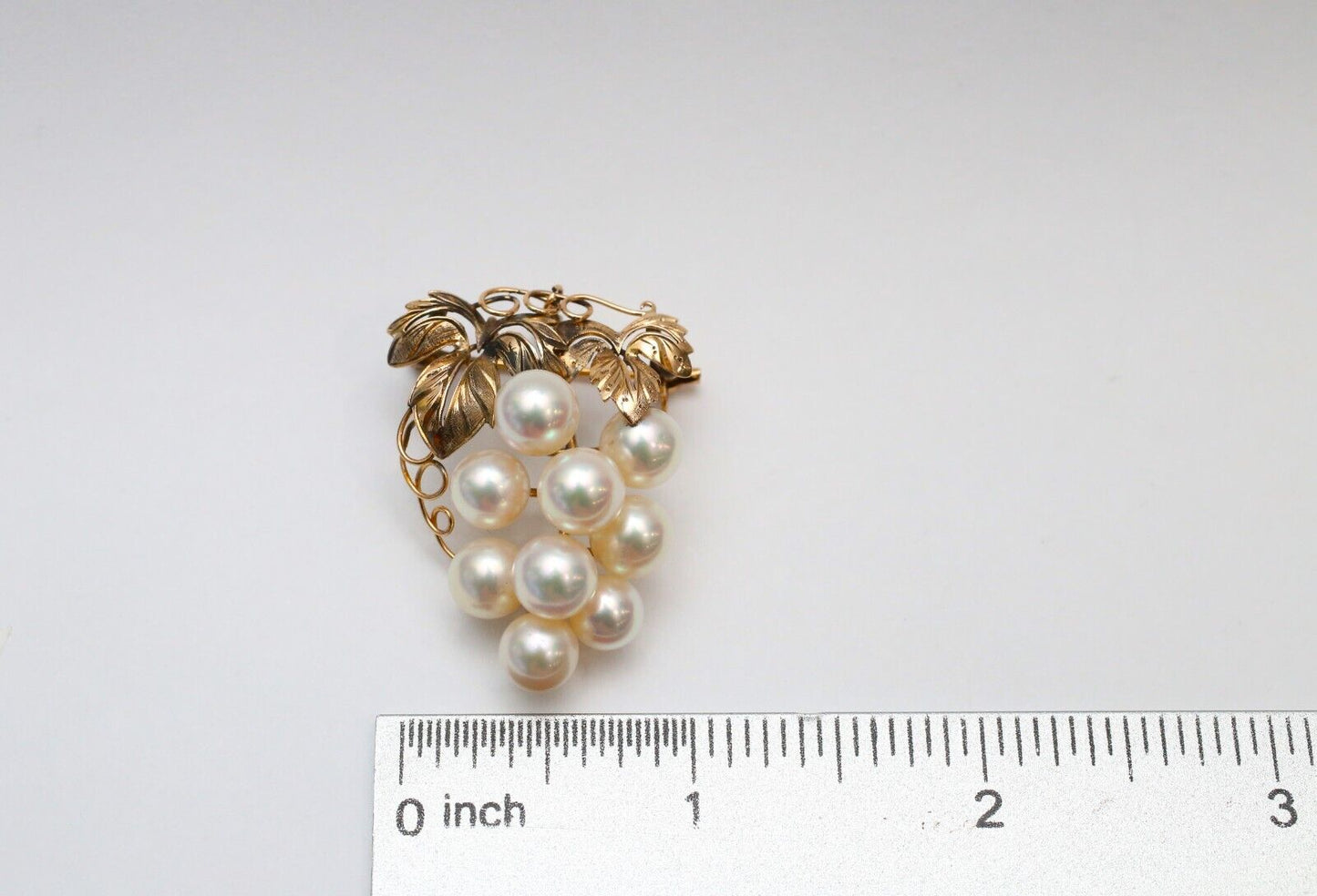 Vintage 14k Gold Pearl Grape Cluster Brooch/Pendant, 9.3g