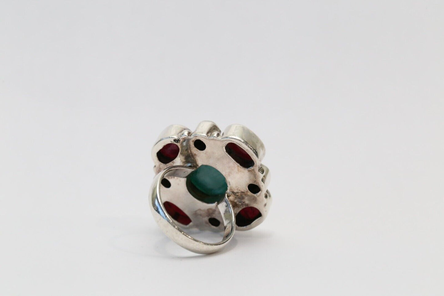 Handmade Sterling Silver Multi Gemstone Ring, Size 10 - 15.9g