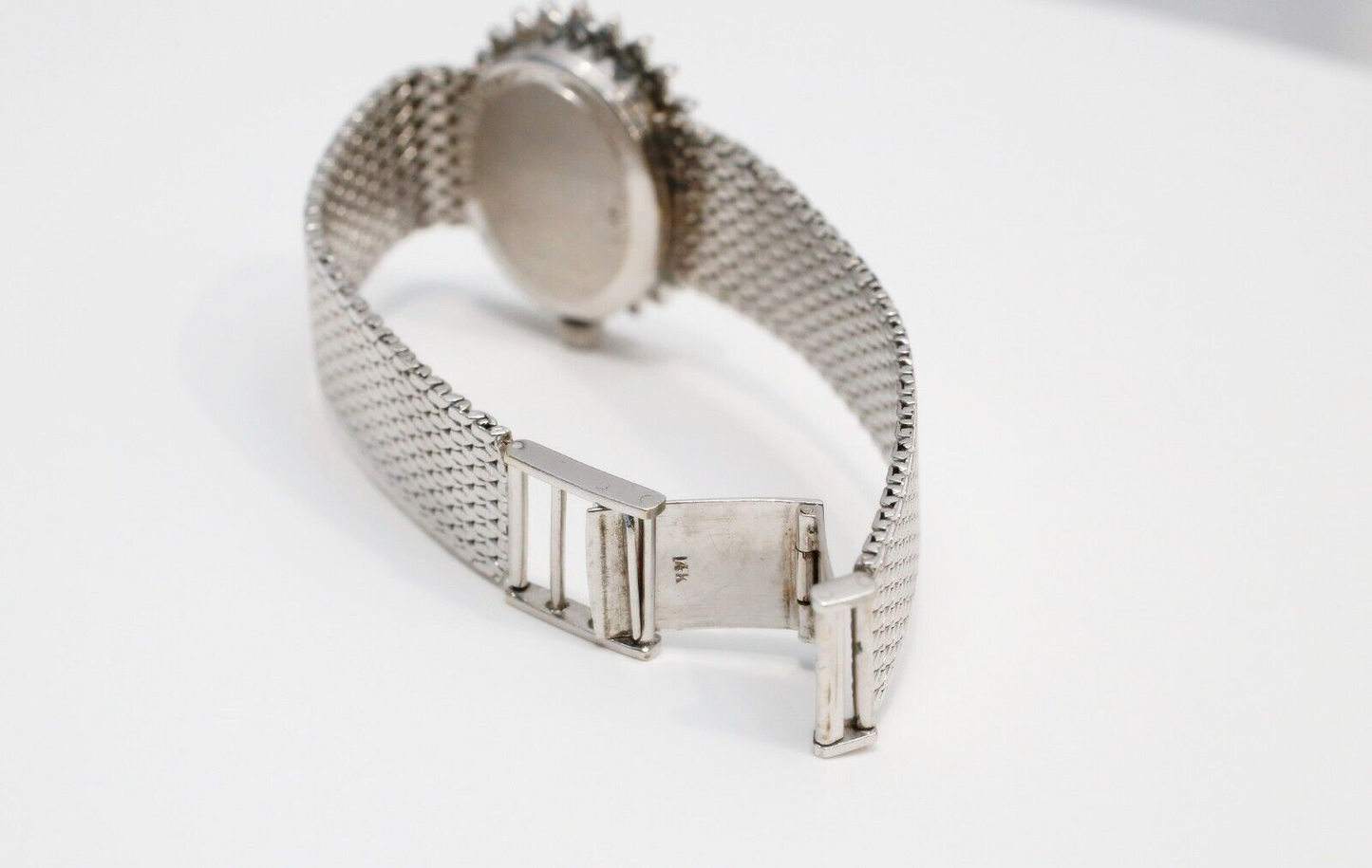 Vintage Mathey-Tissot 14k White Gold Ladies Diamond Watch, 48.5g