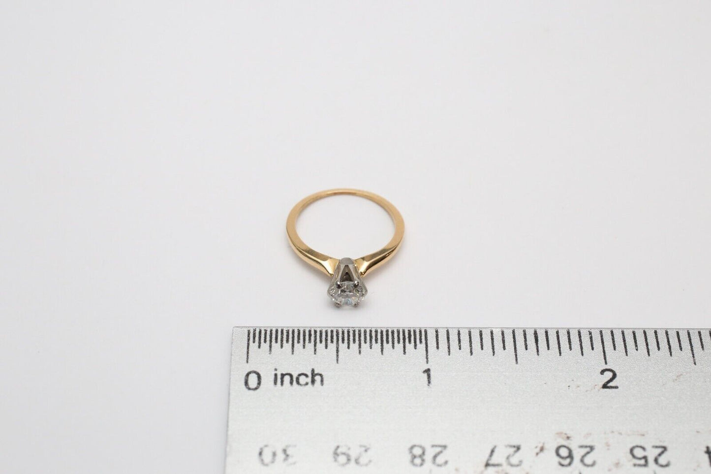 Jabel 18k Yellow Gold Solitaire Diamond Engagement Ring, Size 4.75 - 2.1g