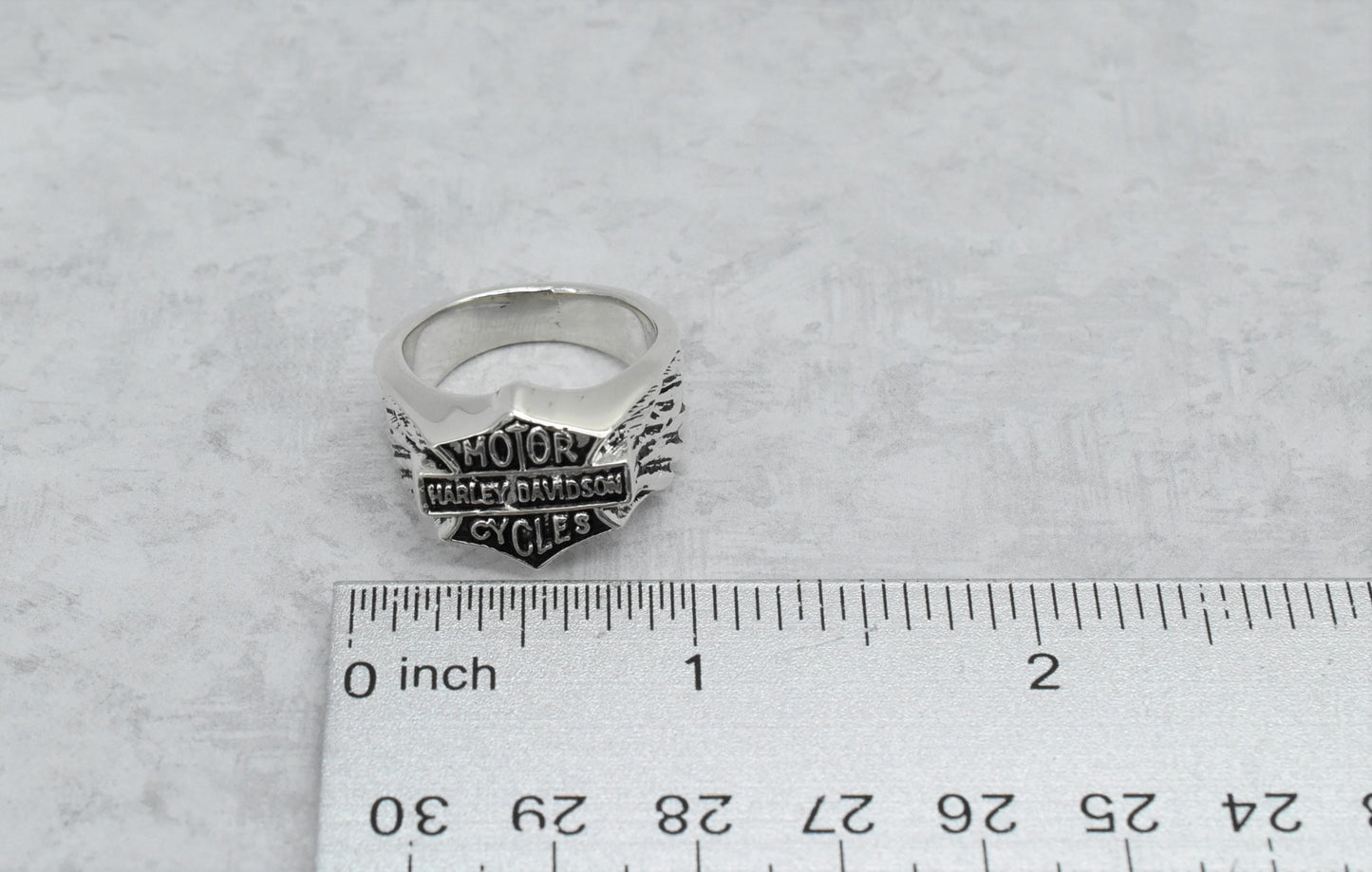 Sterling Silver Harley Davidson Ring, Size 9.25 - 13.8g