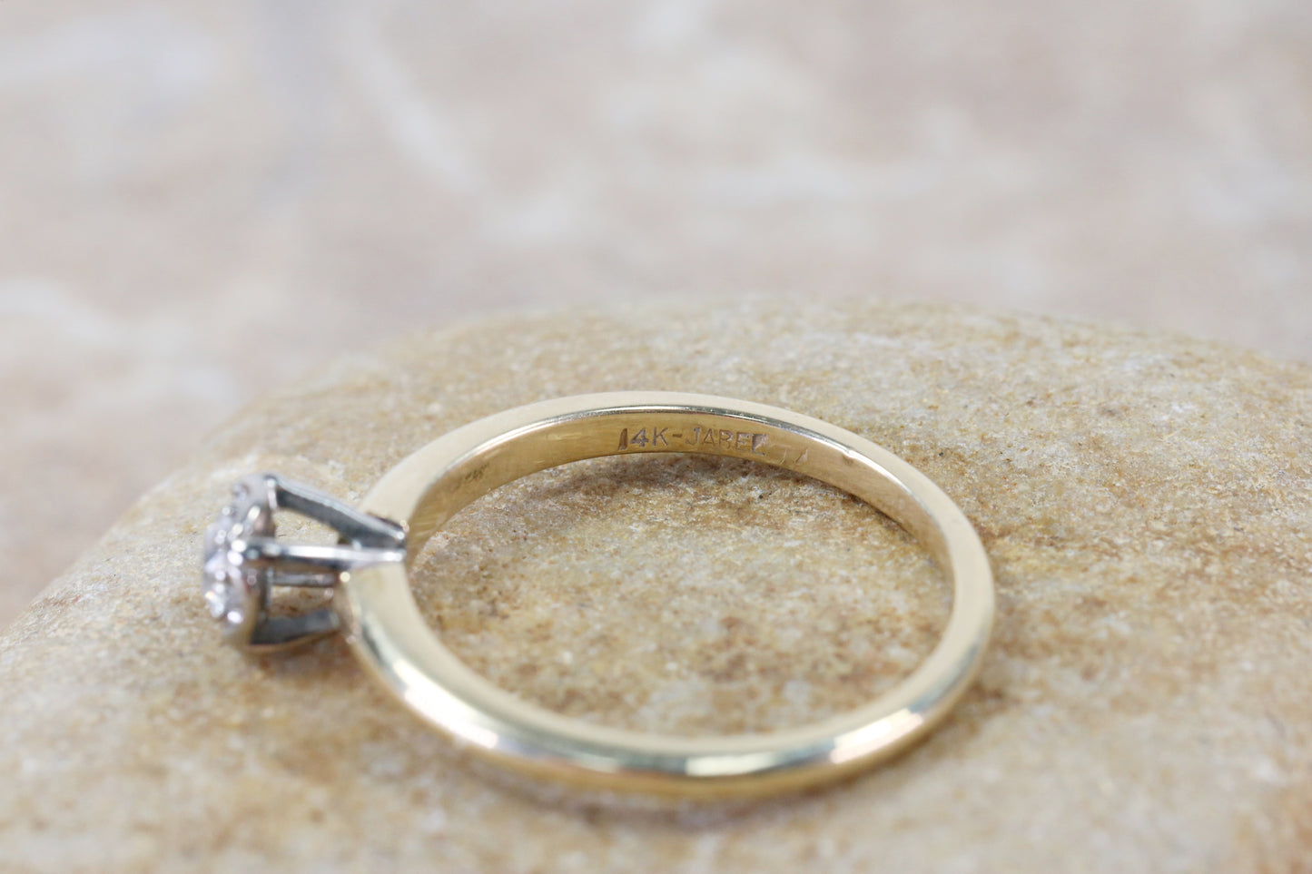 Jabel 14k Yellow & White Gold 0.15ct Diamond Ring, Size 6 - 2.3g